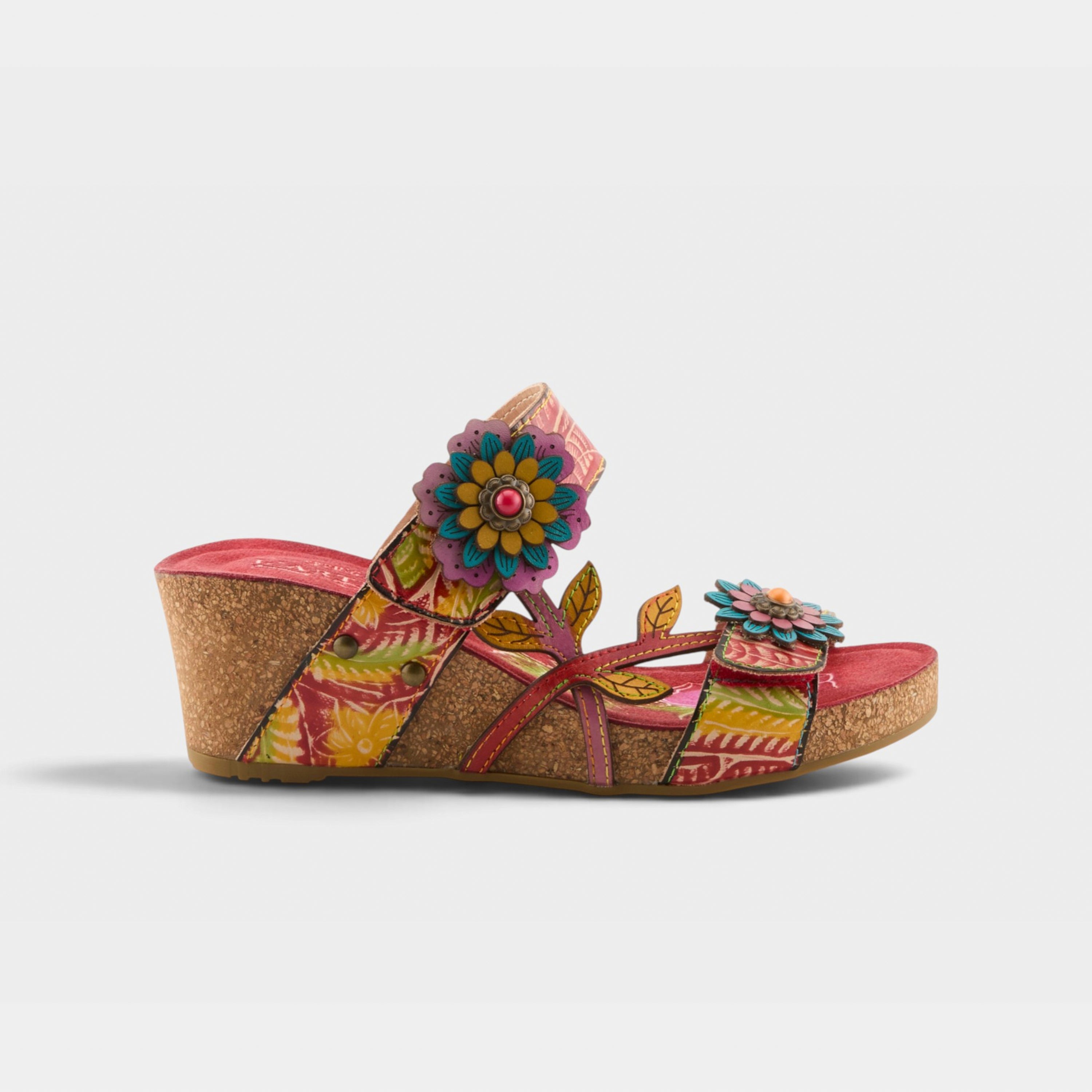 L'Artiste Moai sandals in Red Multi, hero view