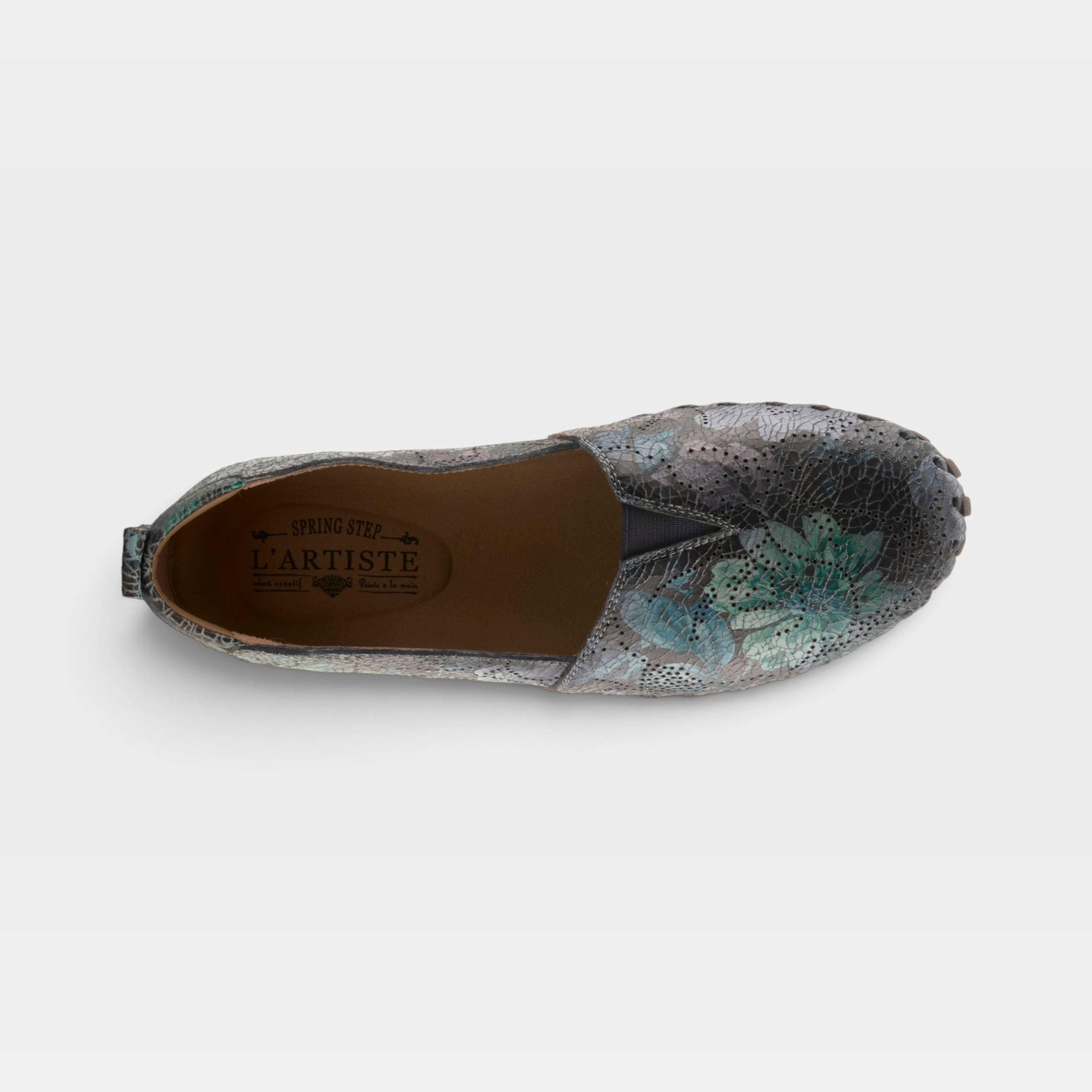 L'Artiste Modesty-Flow shoes in Blue Multi, top view