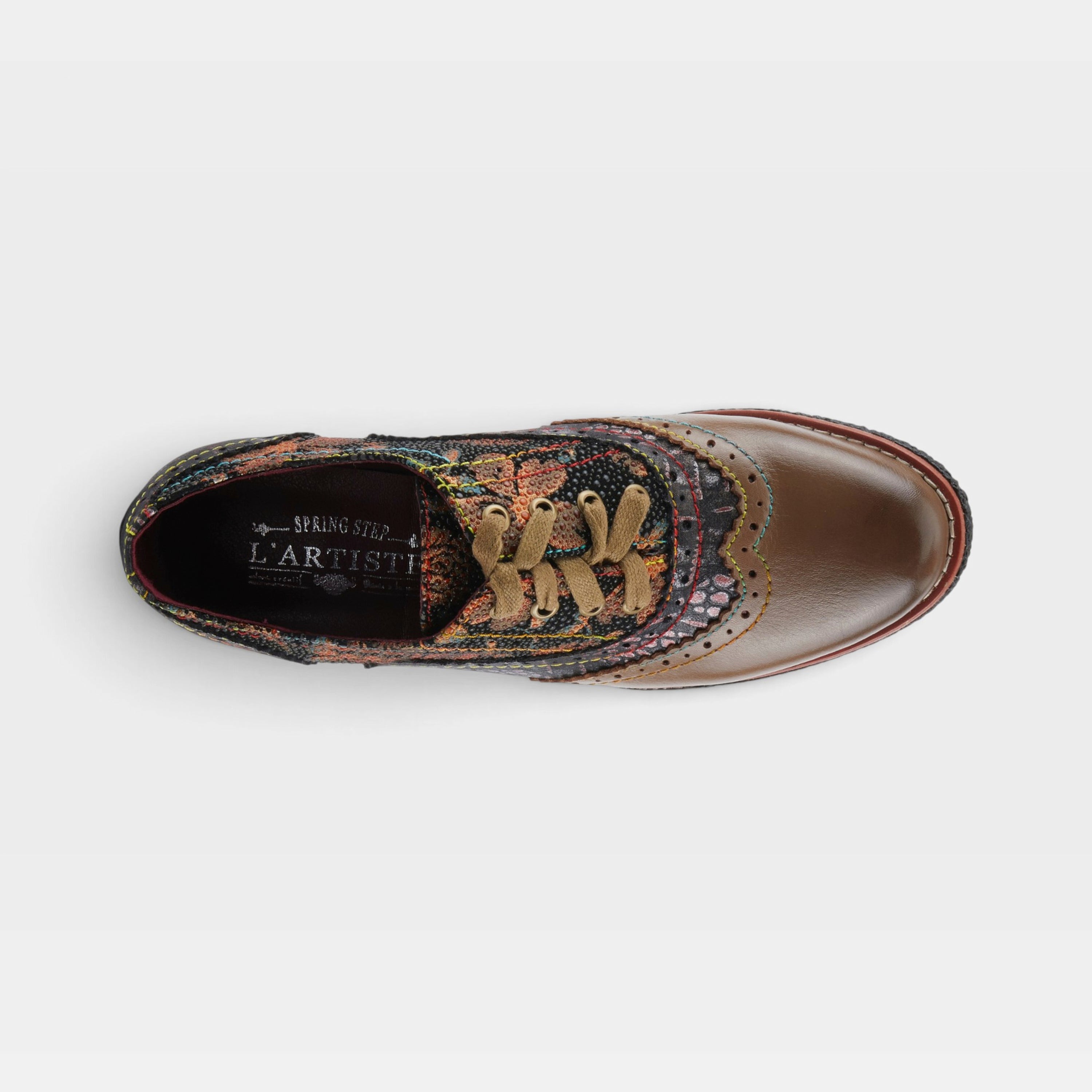 L'Artiste Muggiasti-Dot shoes in Taupe Multi, top view