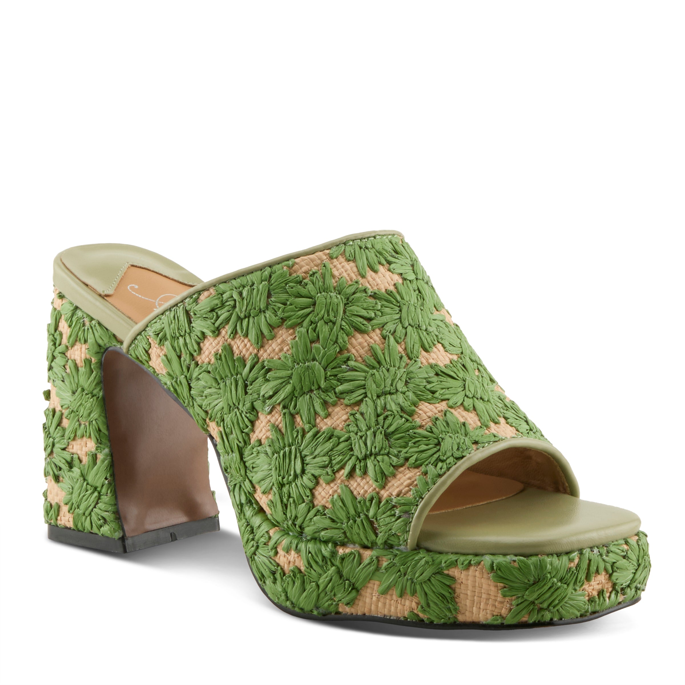 Azura Mustbeluv women's slide sandal in beige multi with raffia upper