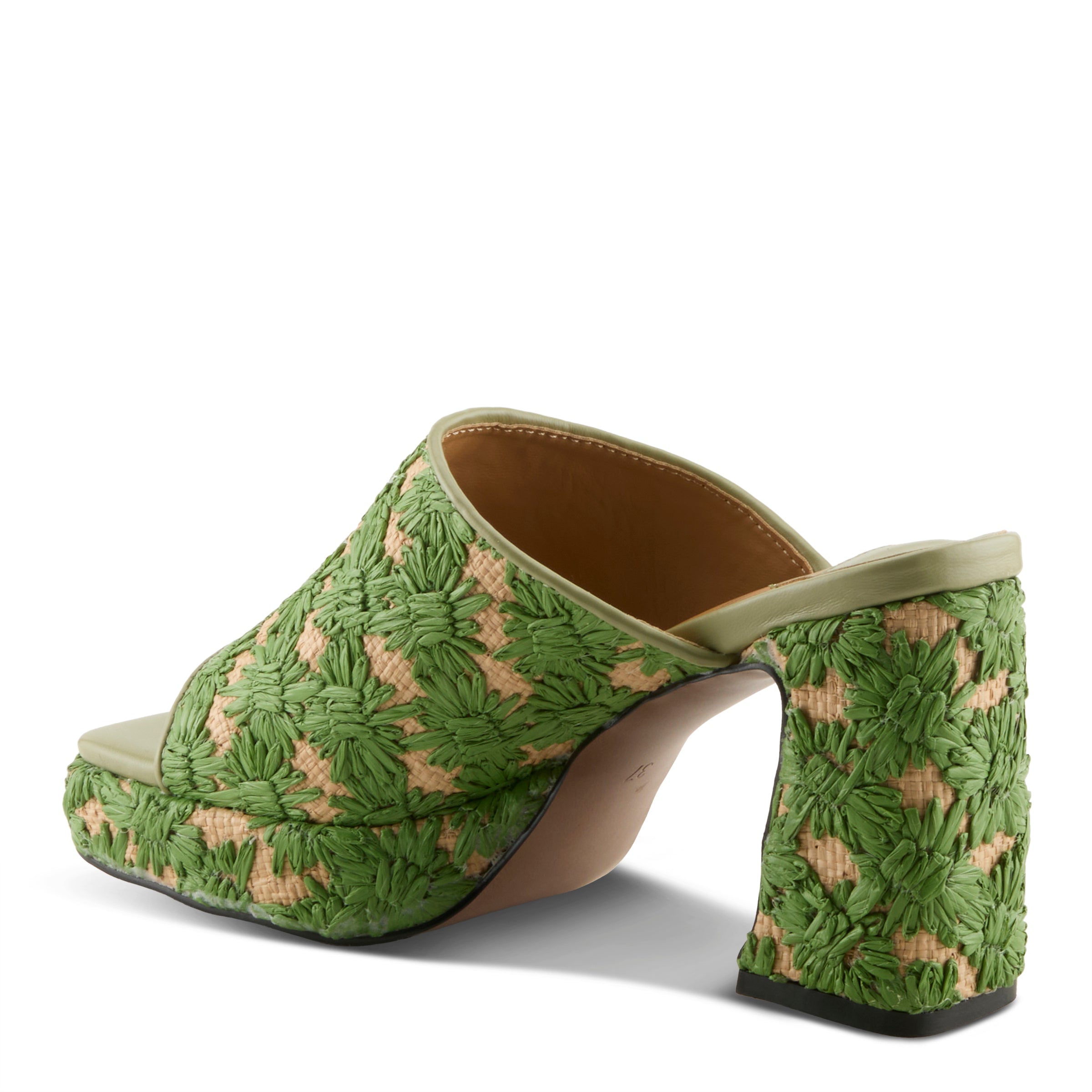 Azura Mustbeluv women's slide sandal in beige multi with raffia upper