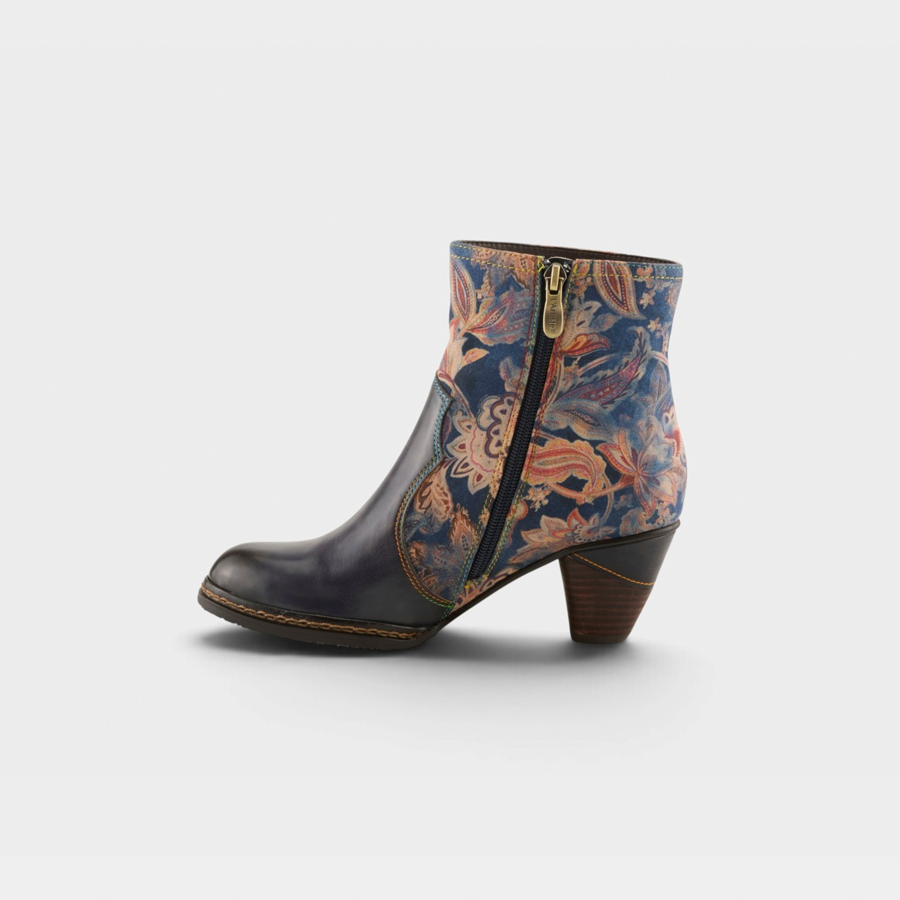 L'Artiste Naima boots in Blue Multi, side view