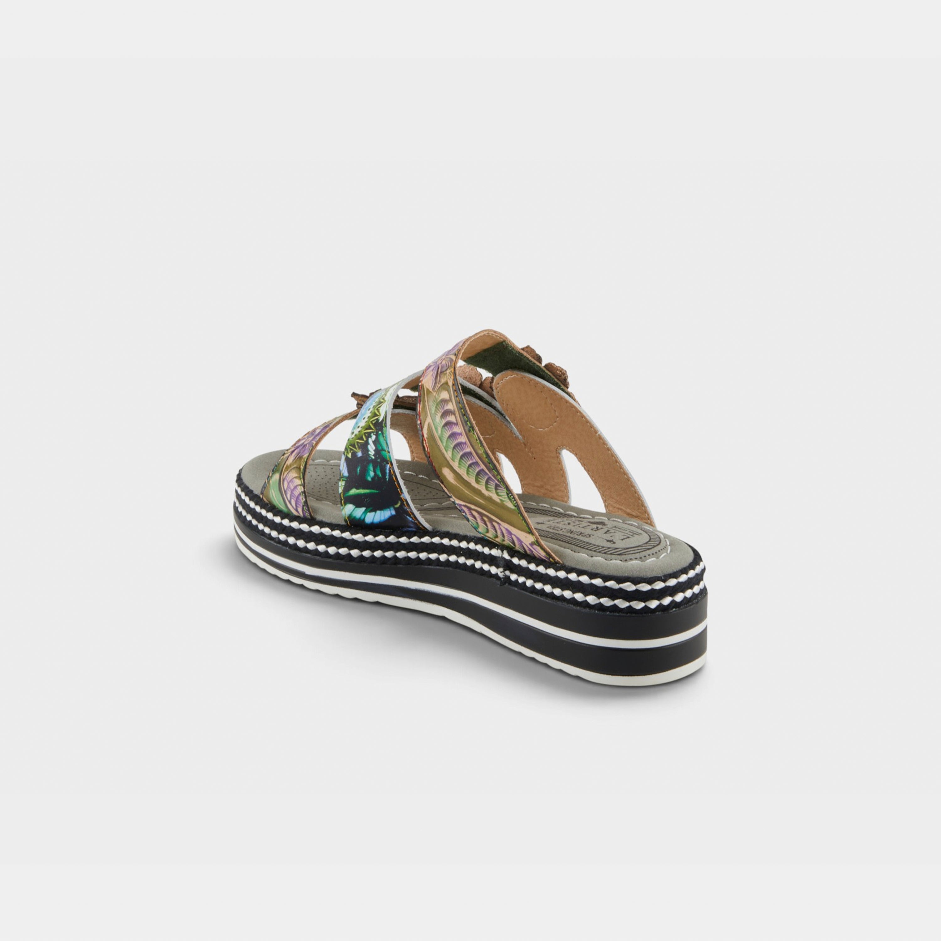 L'Artiste Naomi-Monarch sandals in Olive Multi, alternate angle view