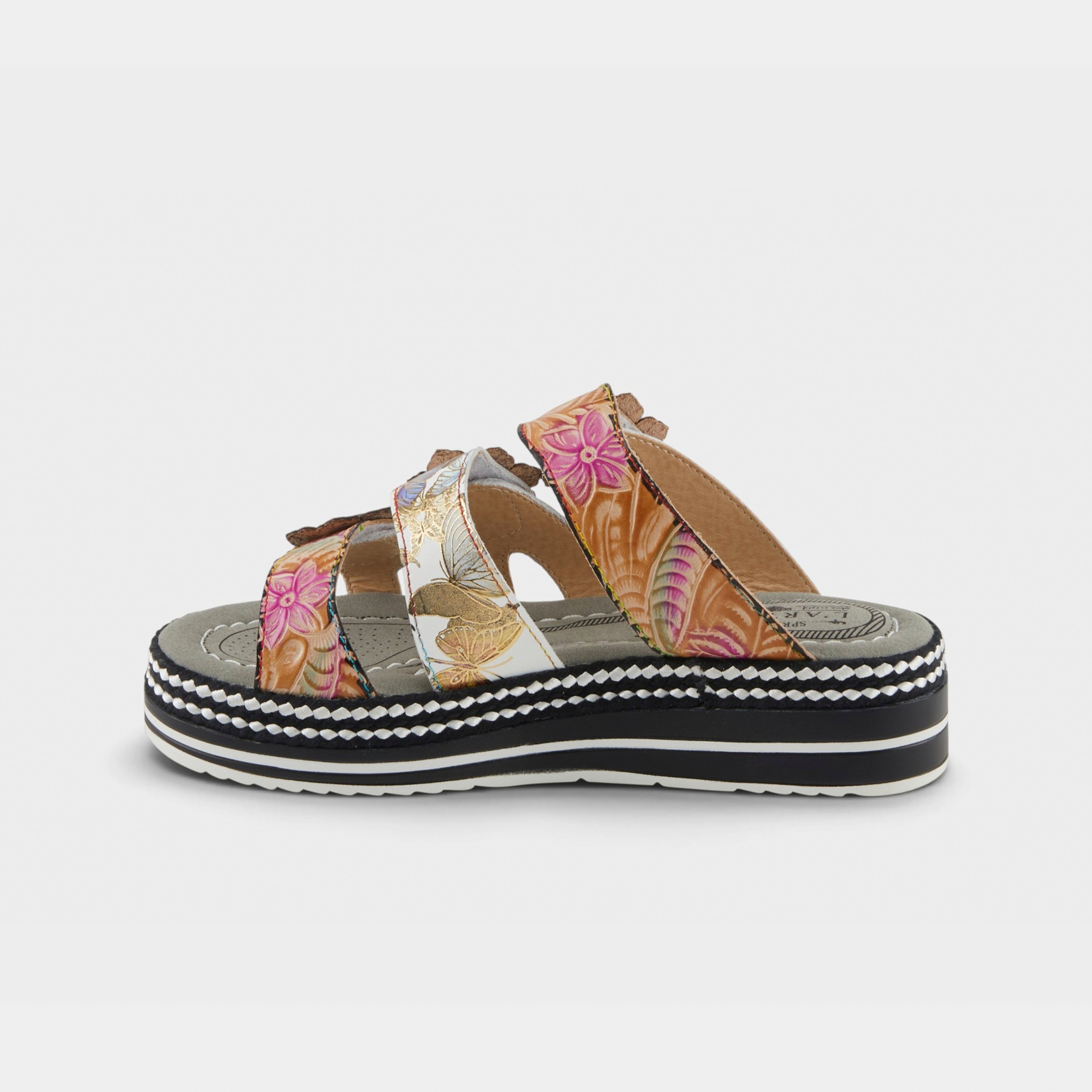 L'Artiste Naomi-Monarch sandals in Tan Multi, side view