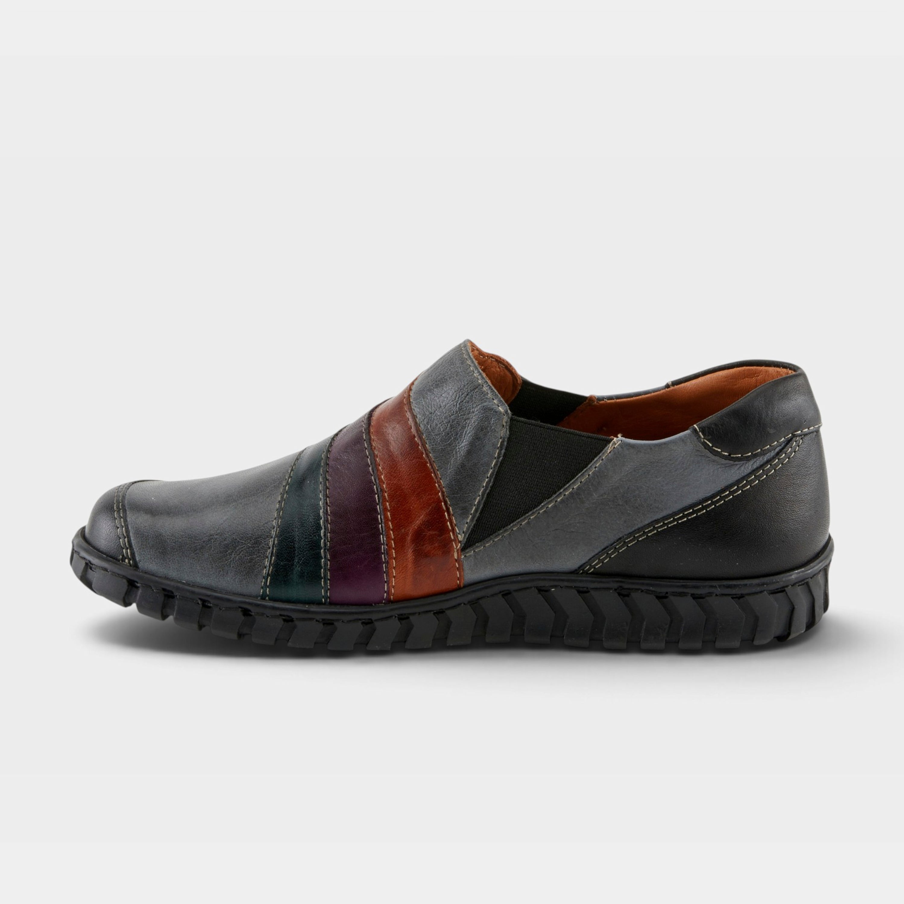 Spring Step Neeta Dark Grey Multi Slip-On Shoe