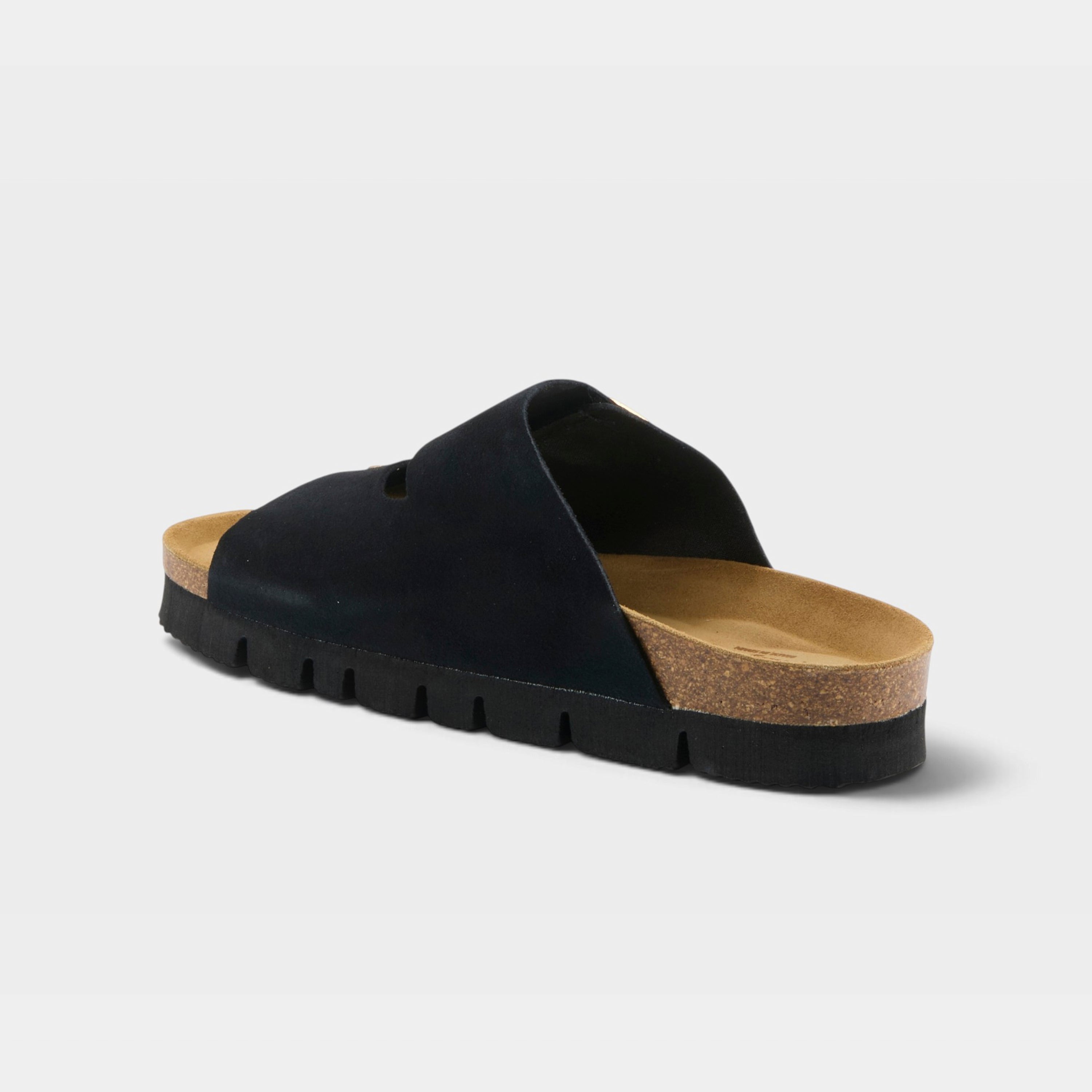 Spring Step Nesconset Black Suede Platform Sandal