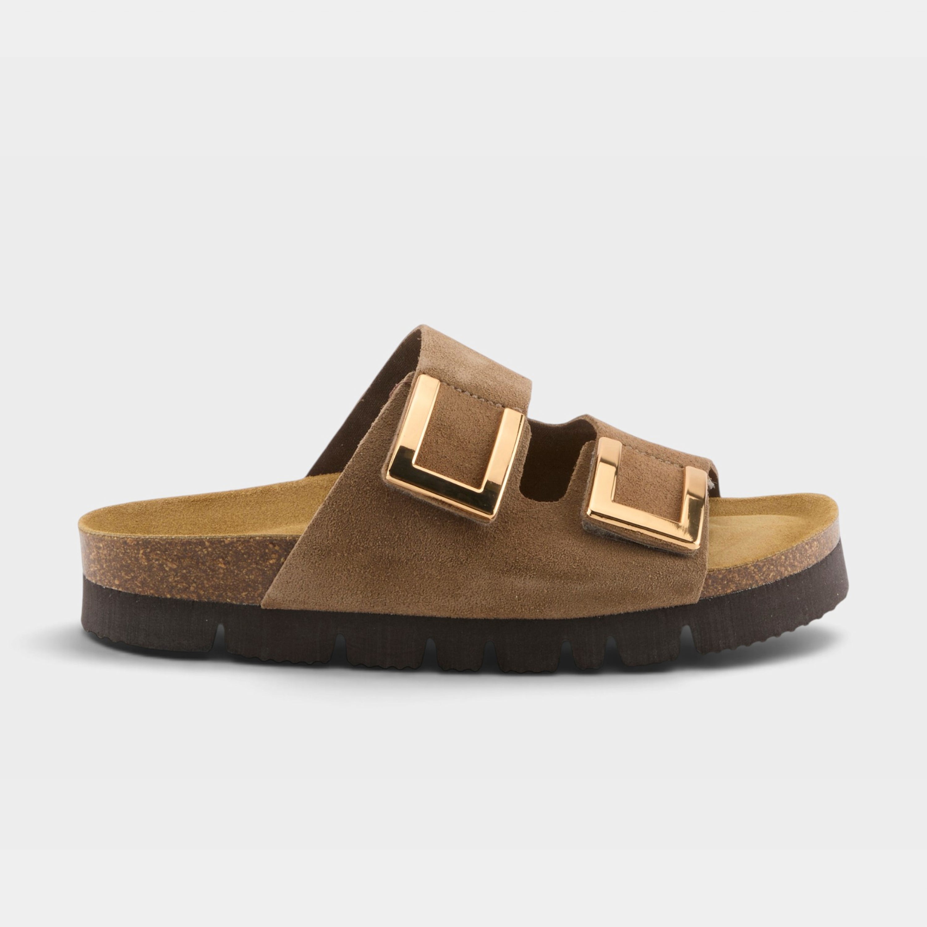 Spring Step Nesconset Tan Suede Platform Sandal