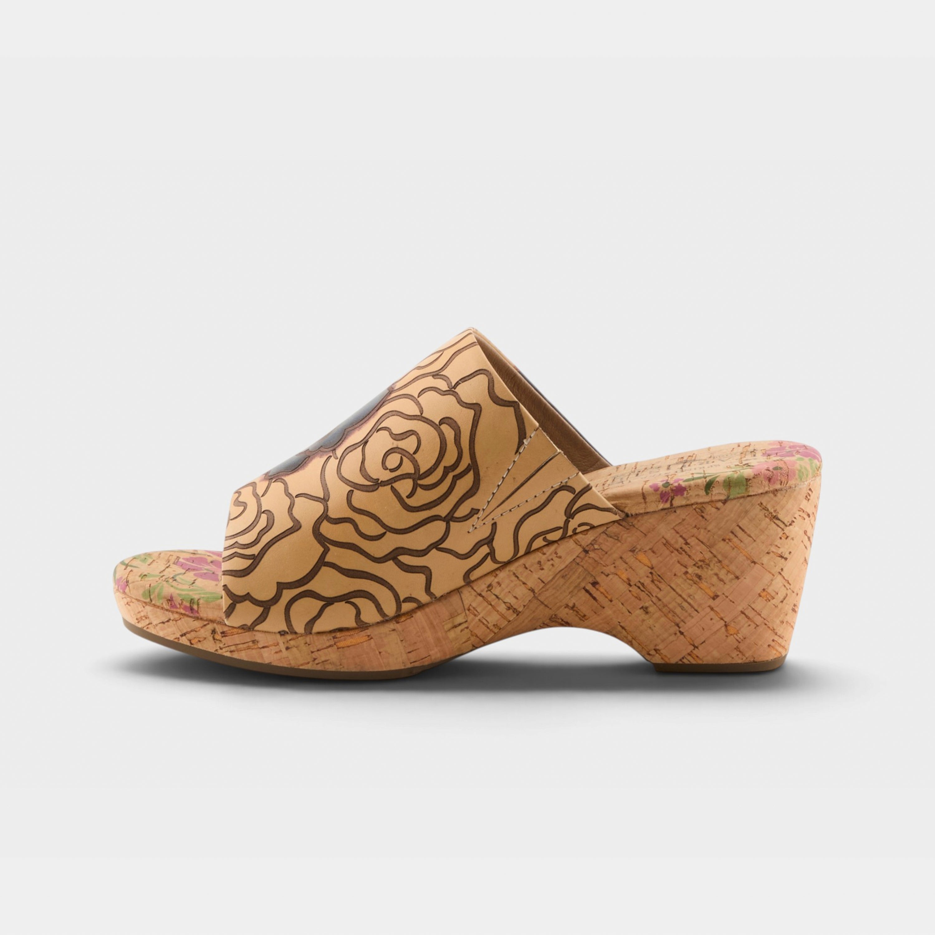 L'Artiste Niceneasy sandals in Tan Multi, side view