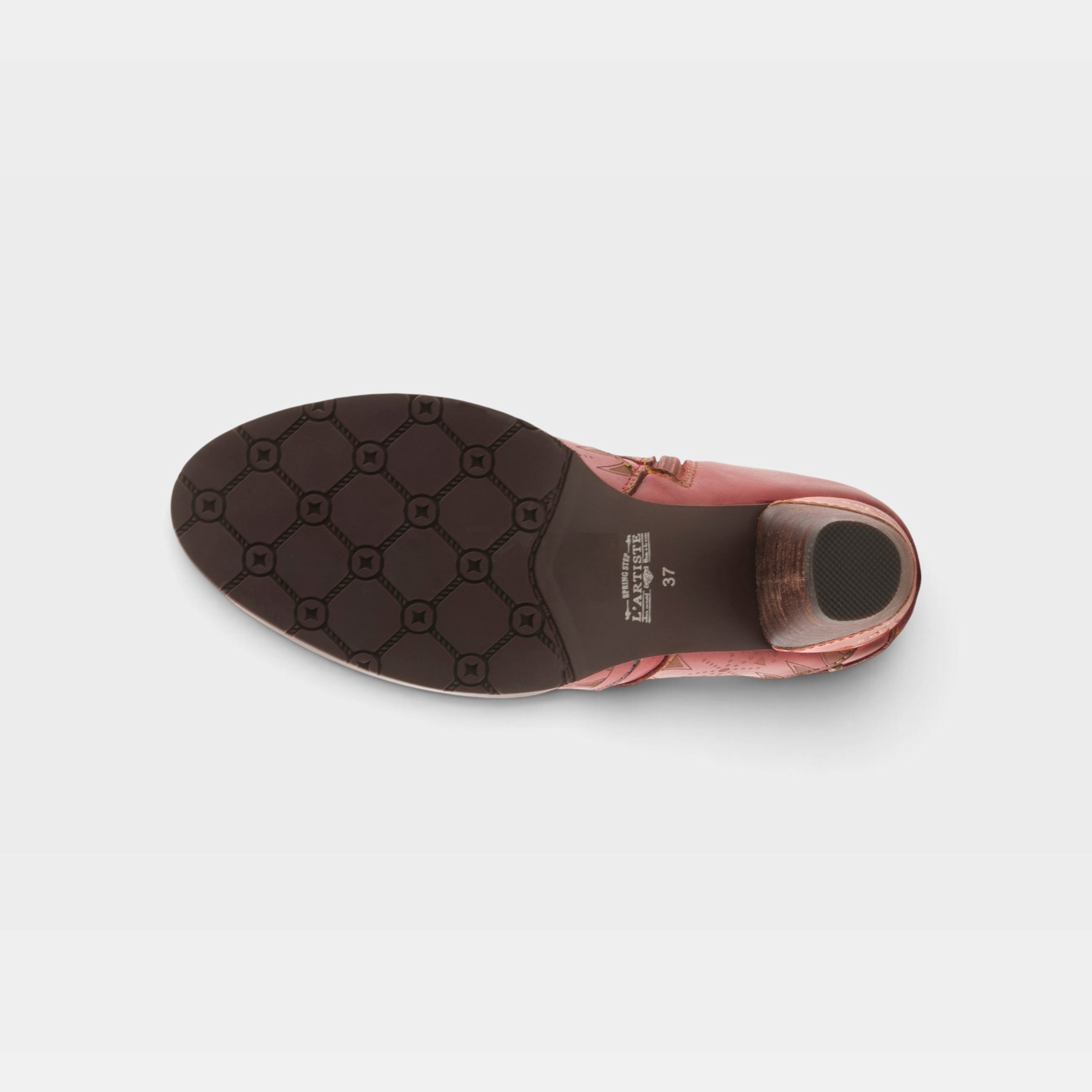 L'Artiste Niobe boots in Rust Multi, outsole view