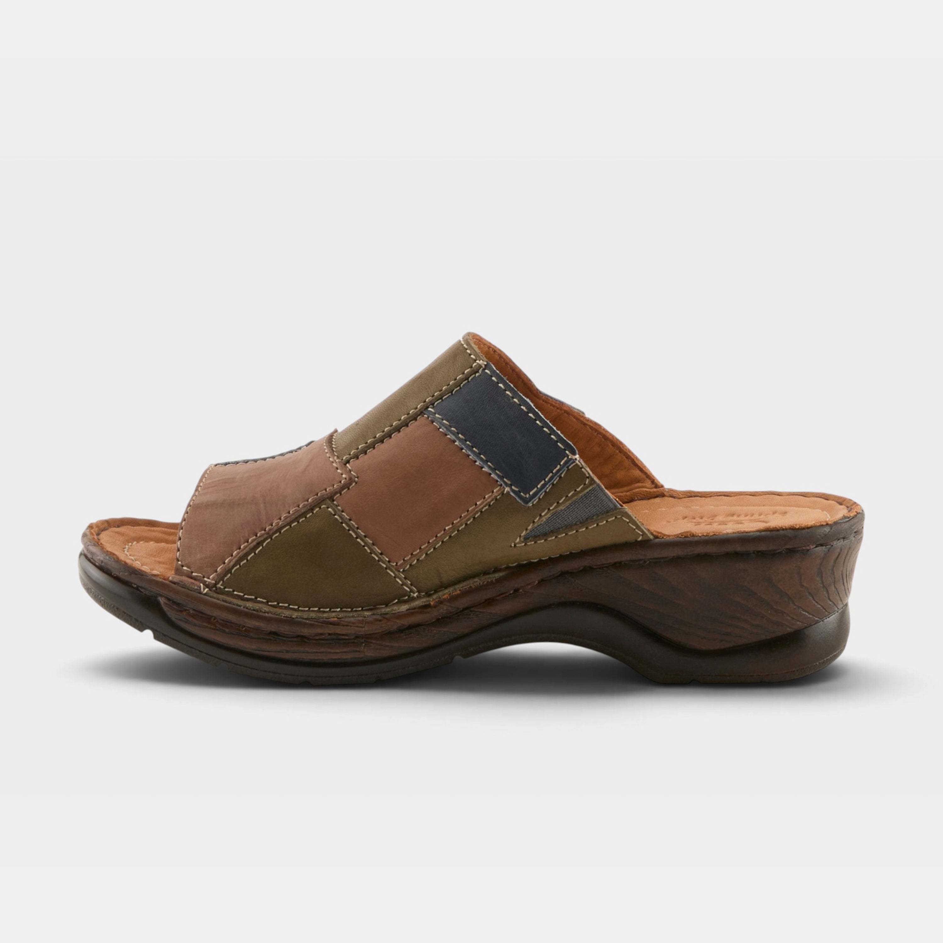 Spring Step Nivara Olive Multi Flat Sandal