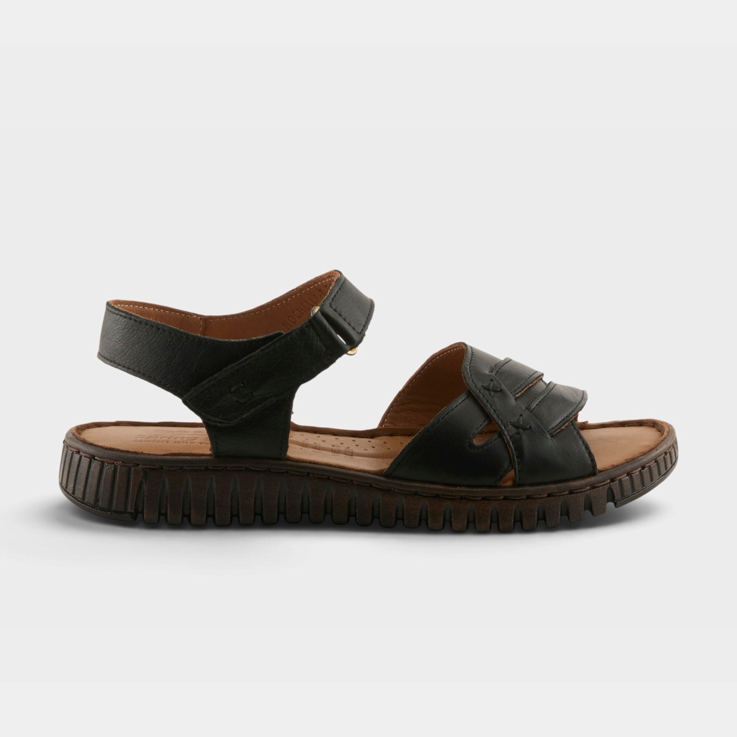 Spring Step Nochella Black Strappy Sandal