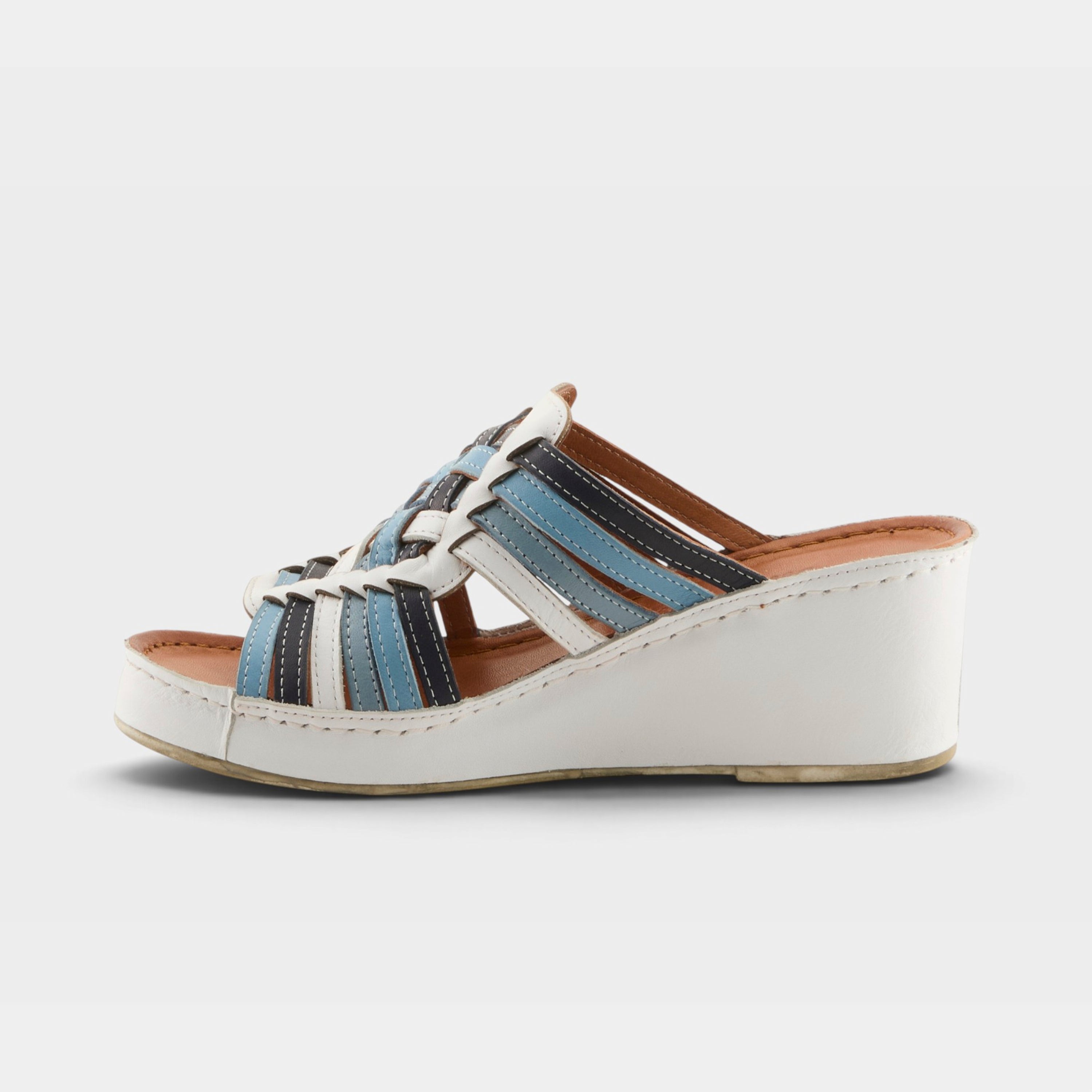 Spring Step Nokiah White Multi Wedge Sandal