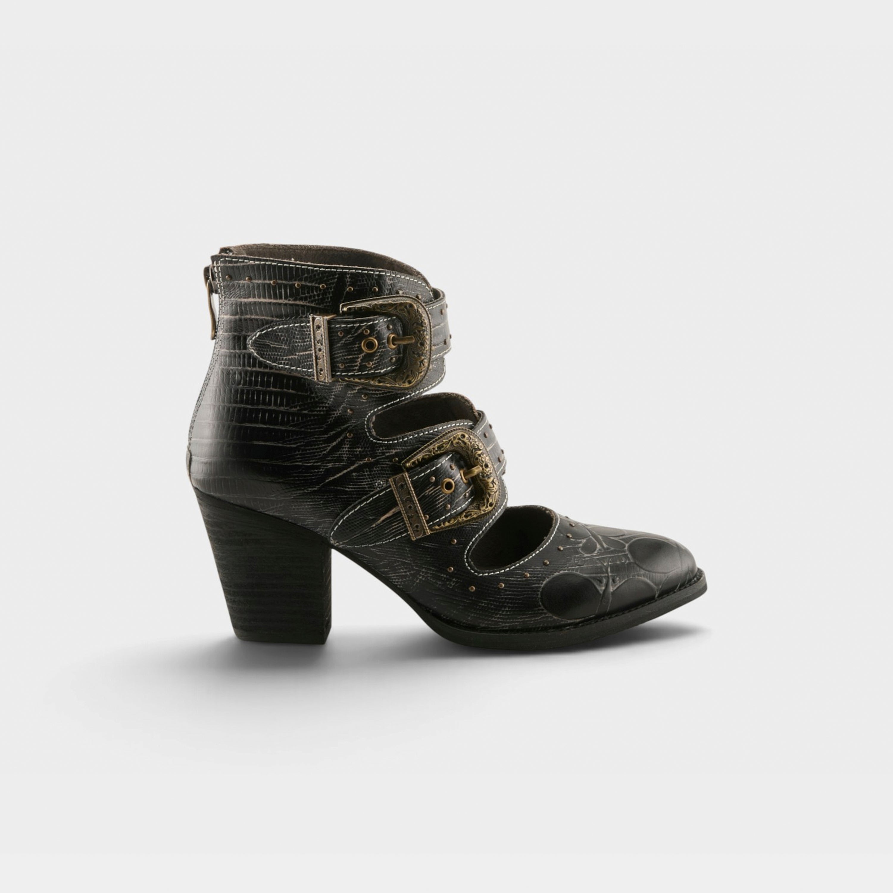 L'Artiste Notched-Nature boots in Black, hero view