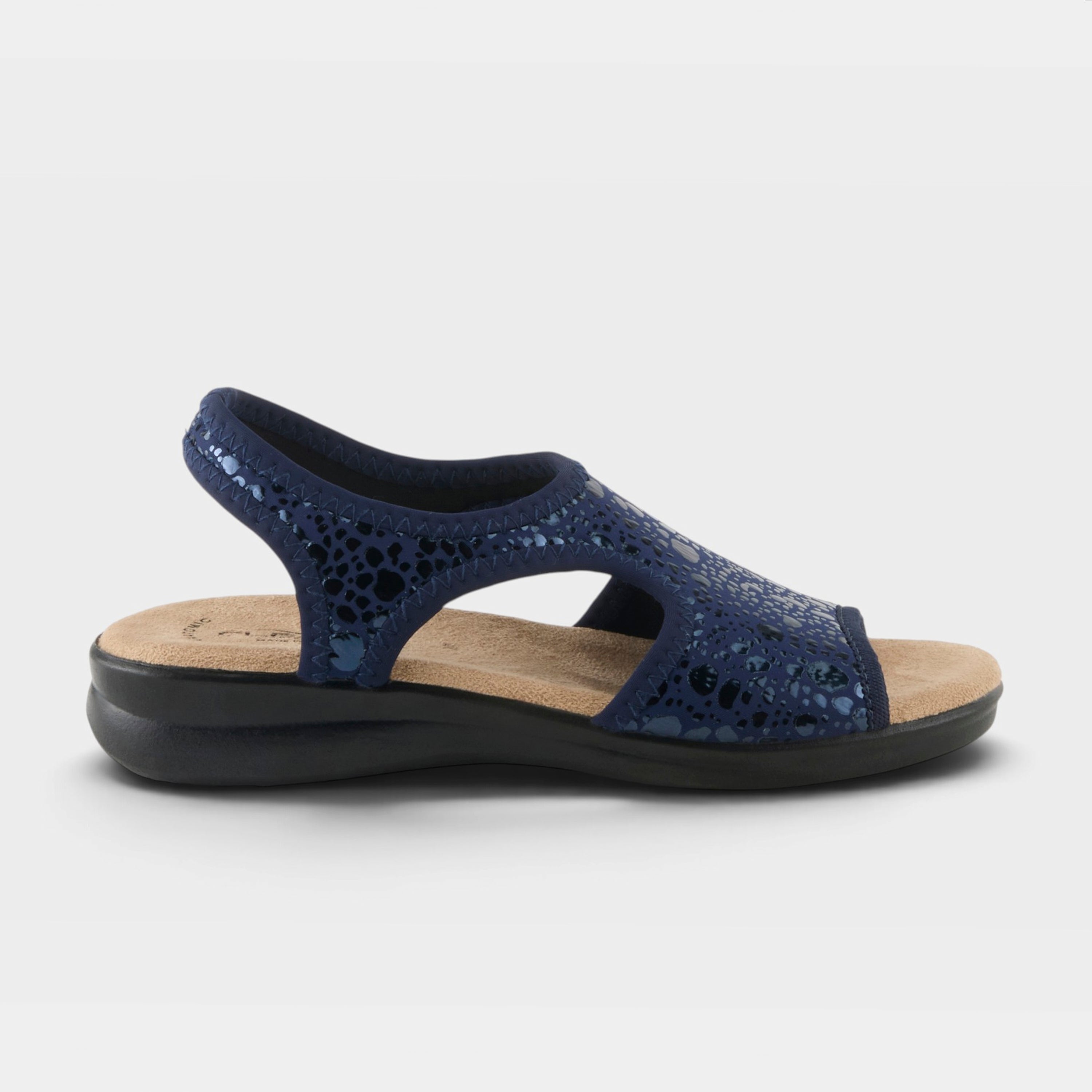 Flexus Nyaman-Crackle Navy Sandal