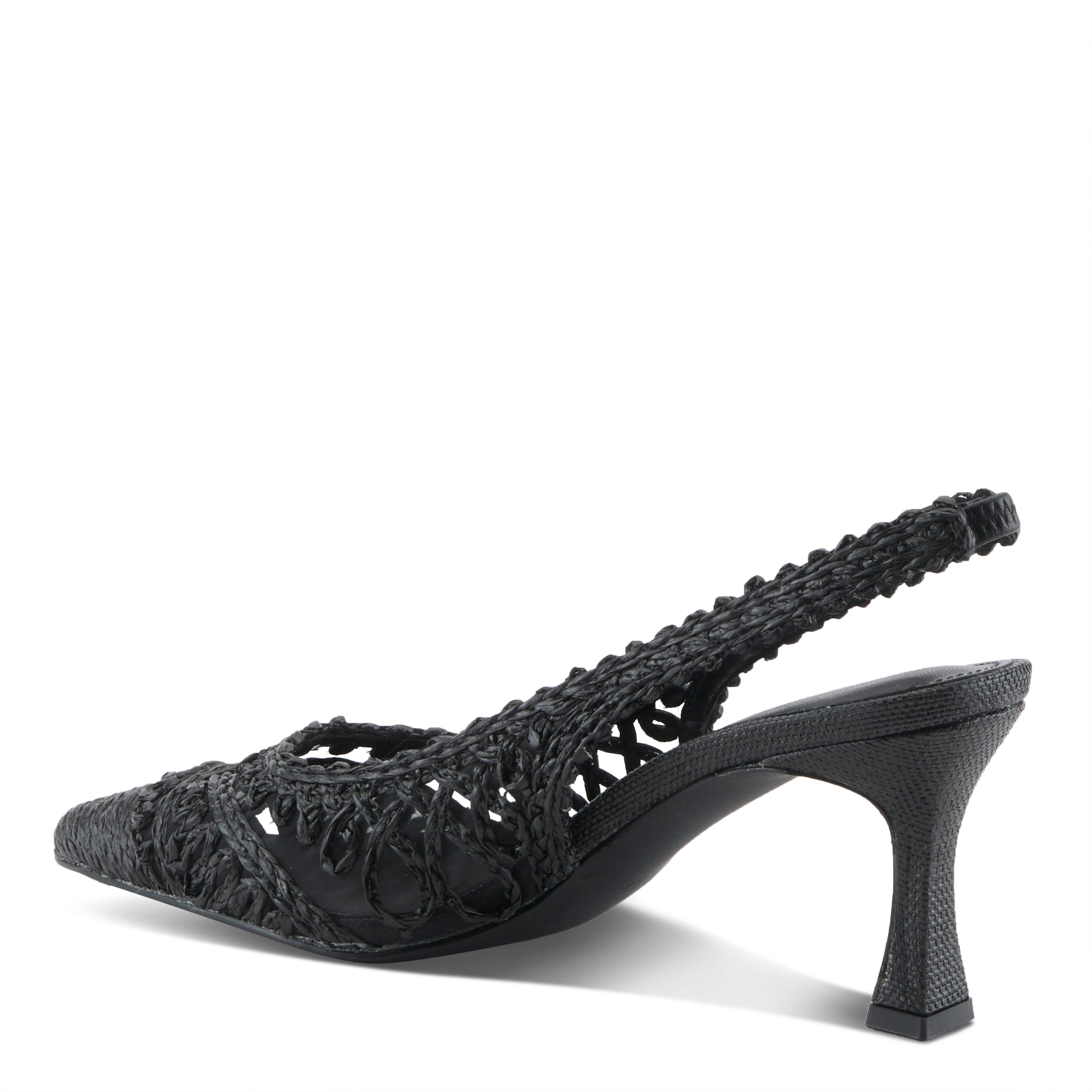 Azura Occitania women's sandal in black with raffia upper