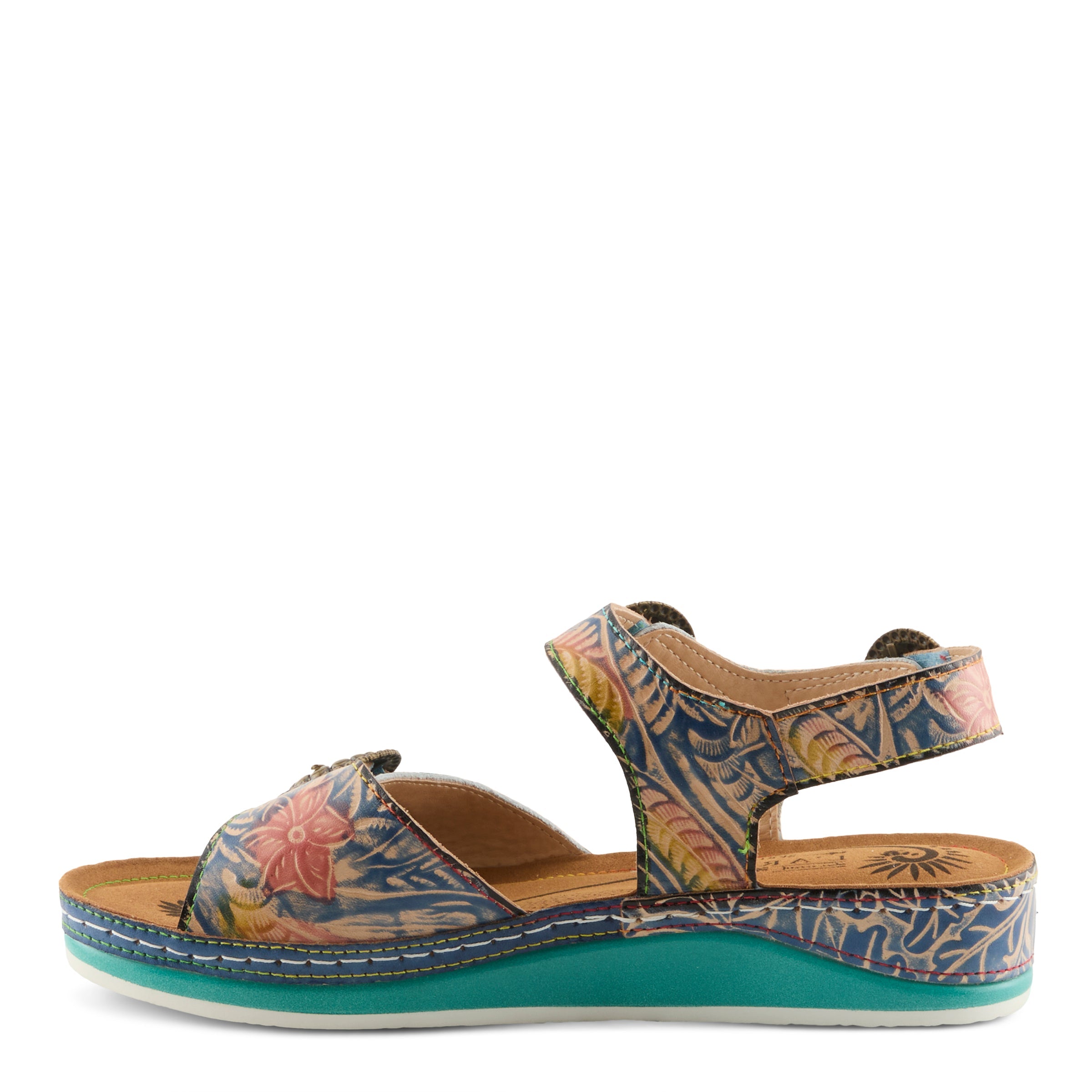 L'Artiste L'ARTISTE OFFTRAK SANDALS sandal in grey multi with handcrafted leather design