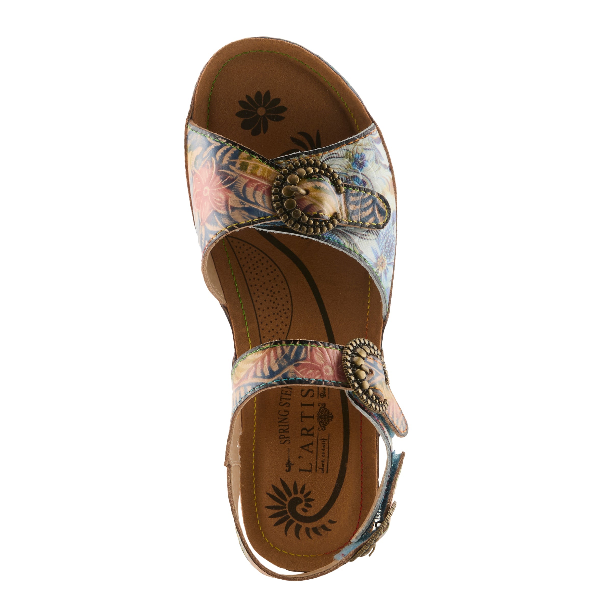 L'Artiste L'ARTISTE OFFTRAK SANDALS sandal in grey multi with handcrafted leather design