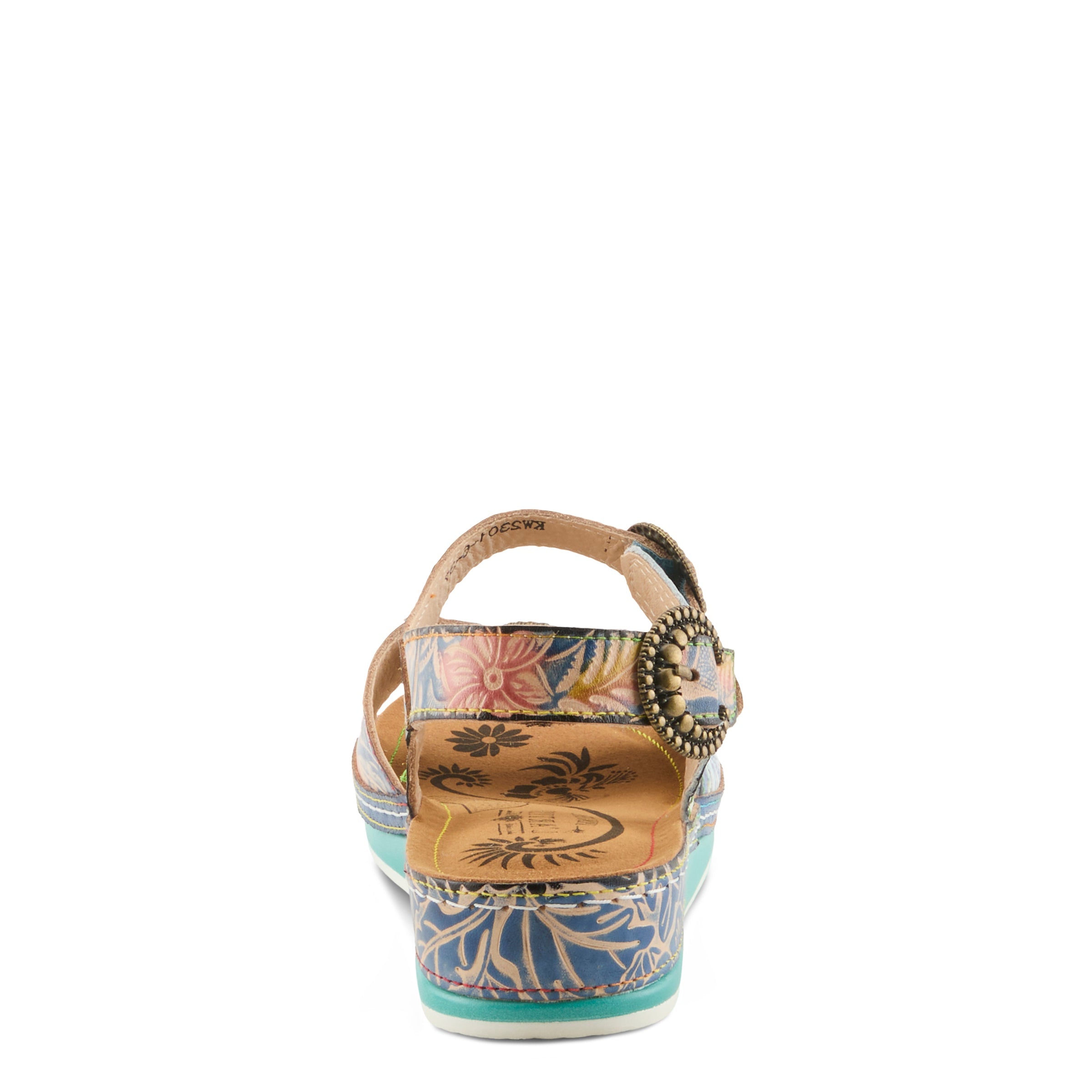 L'Artiste L'ARTISTE OFFTRAK SANDALS sandal in grey multi with handcrafted leather design