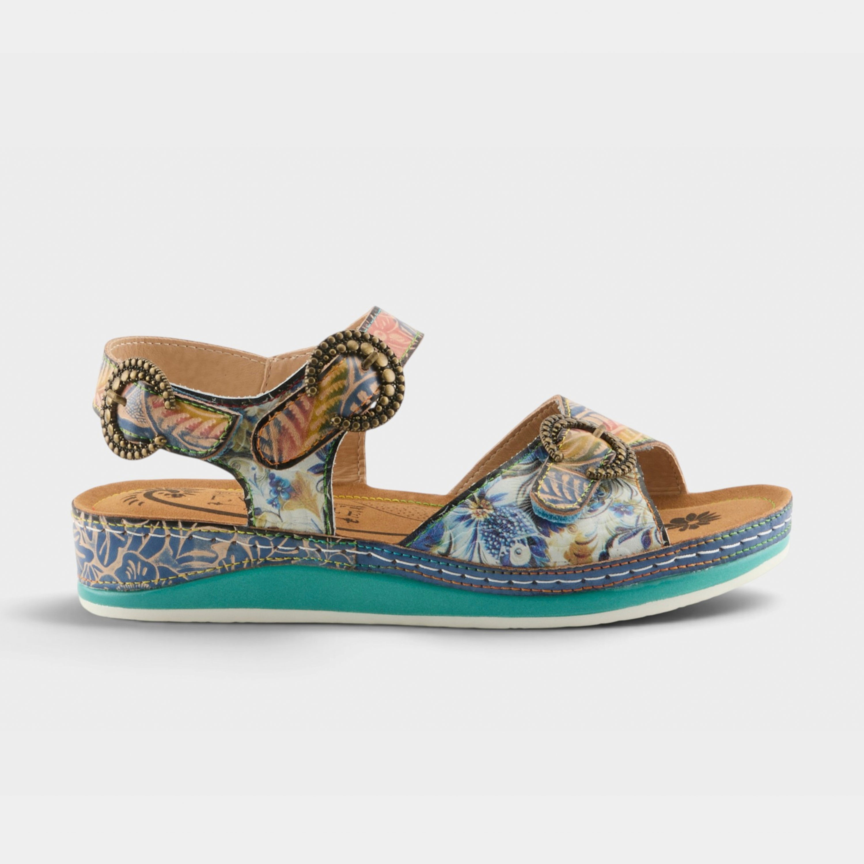L'Artiste Offtrak sandals in Blue Multi, hero view