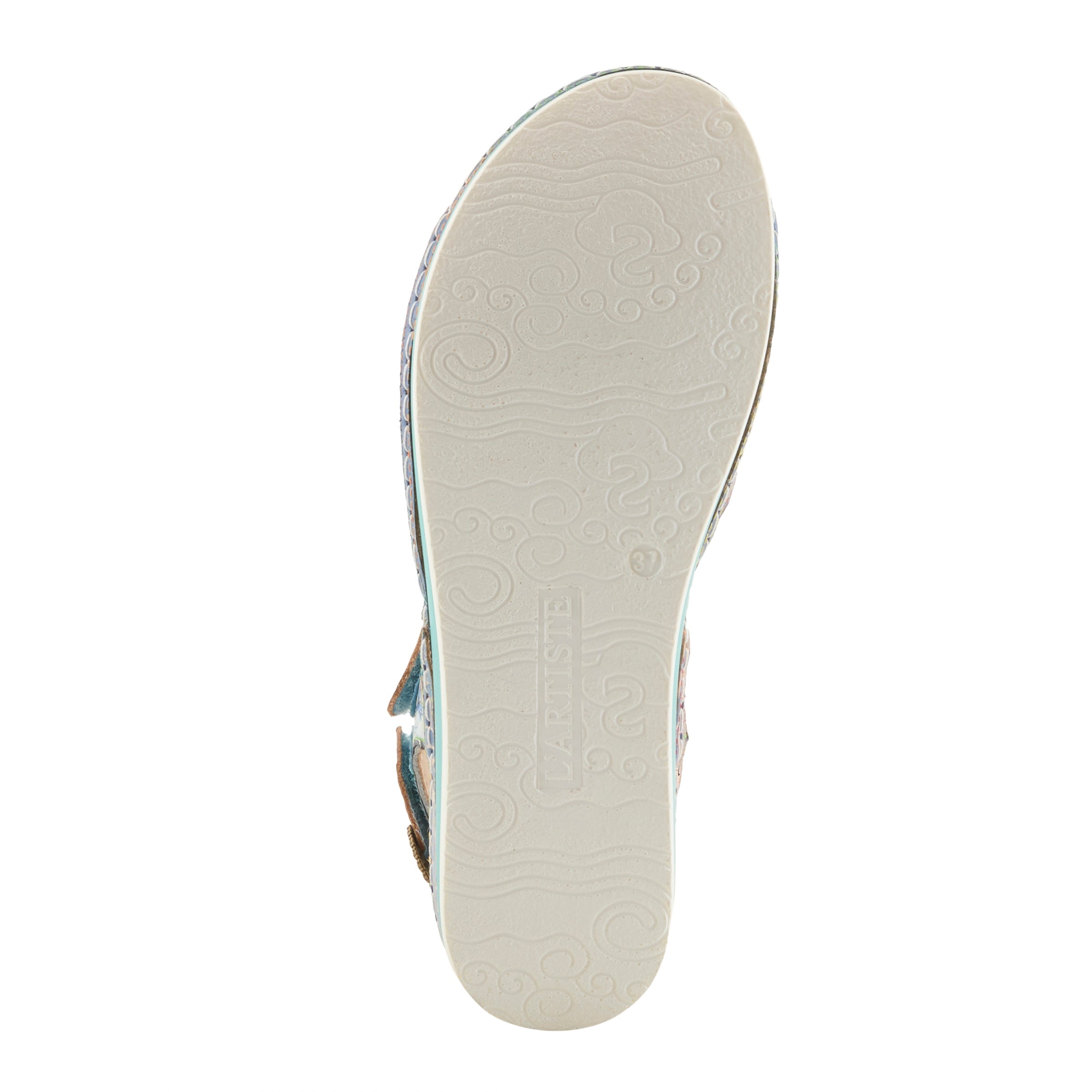 L'Artiste L'ARTISTE OFFTRAK SANDALS sandal in grey multi with handcrafted leather design