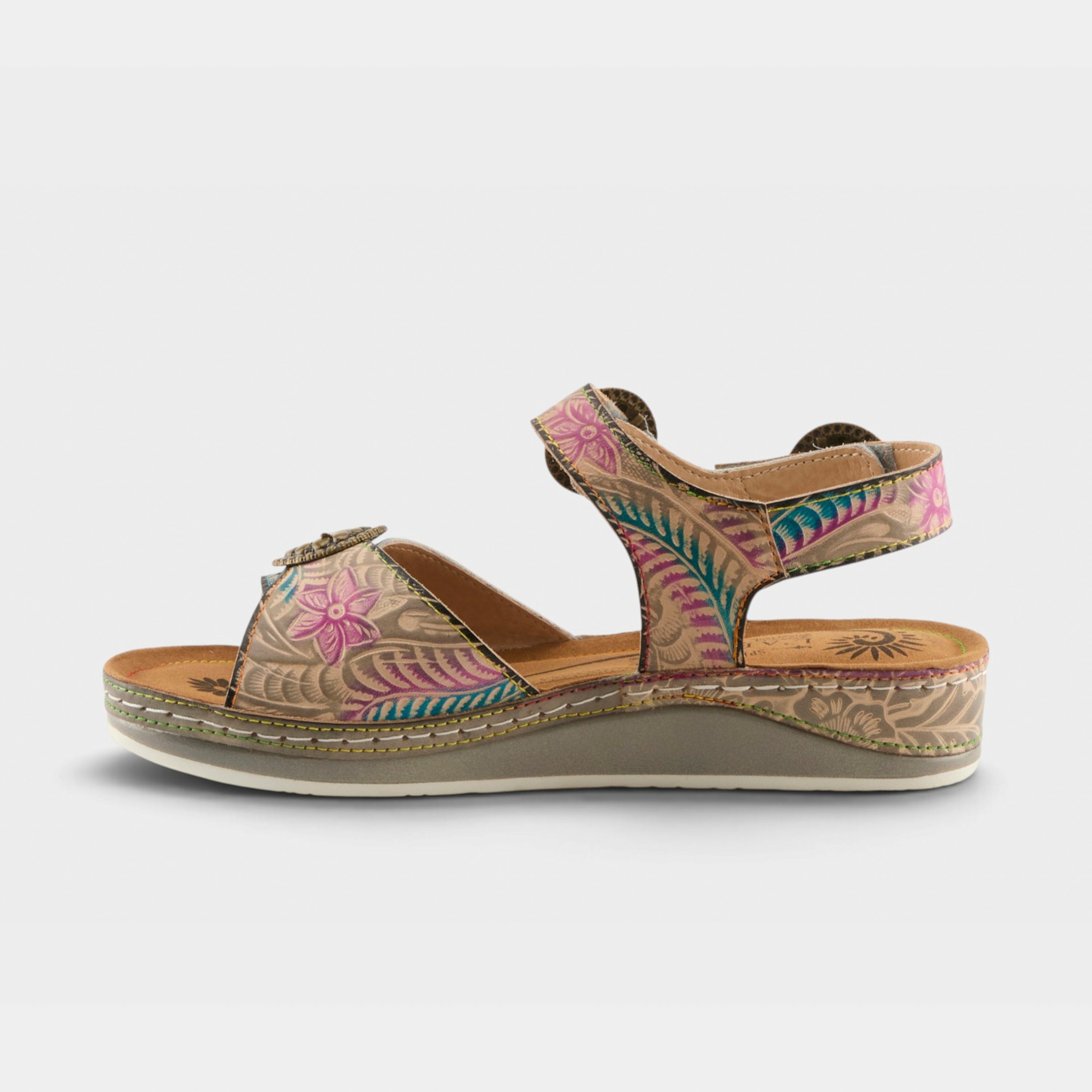 L'Artiste Offtrak sandals in Grey Multi, side view