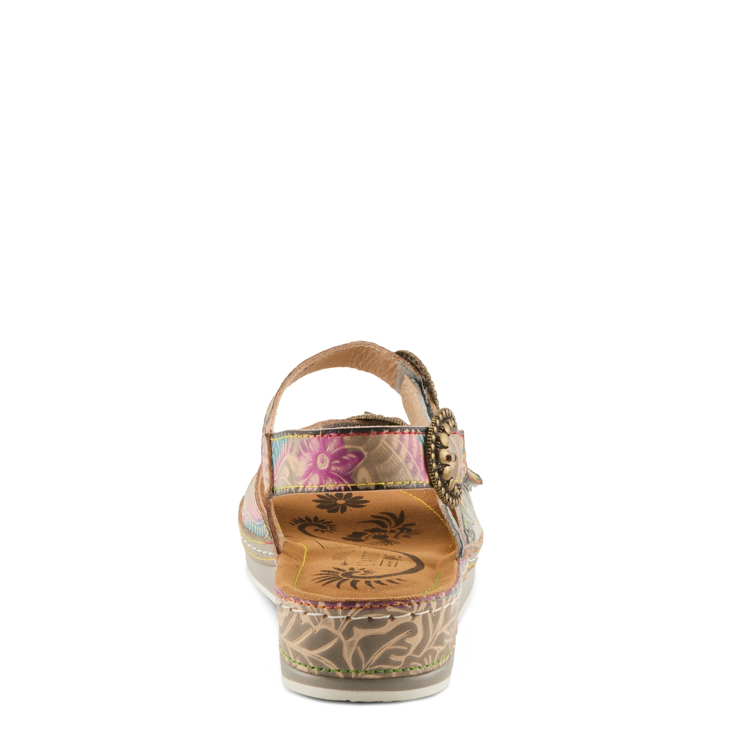 L'Artiste L'ARTISTE OFFTRAK SANDALS sandal in orange multi with handcrafted leather design