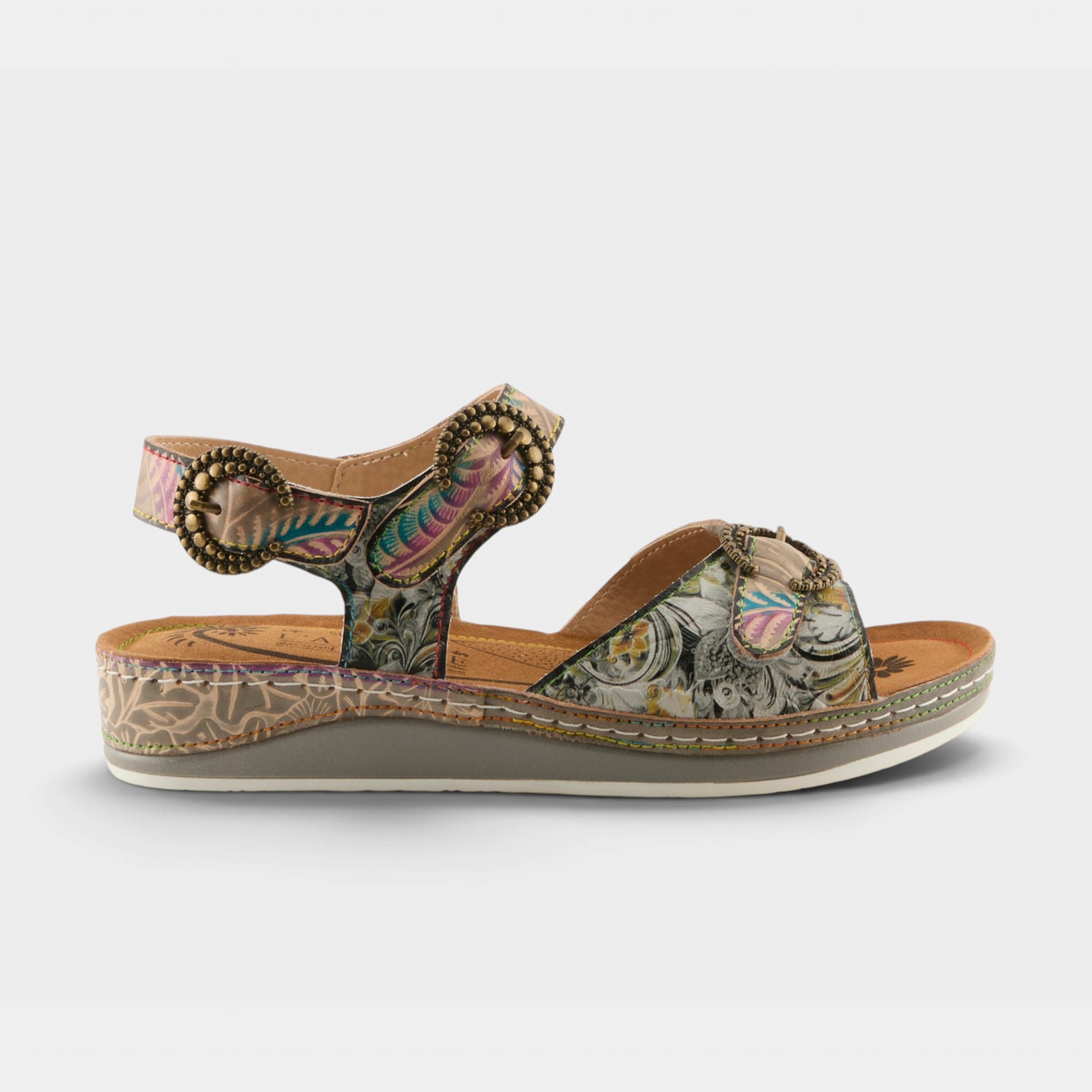 L'Artiste Offtrak sandals in Grey Multi, hero view