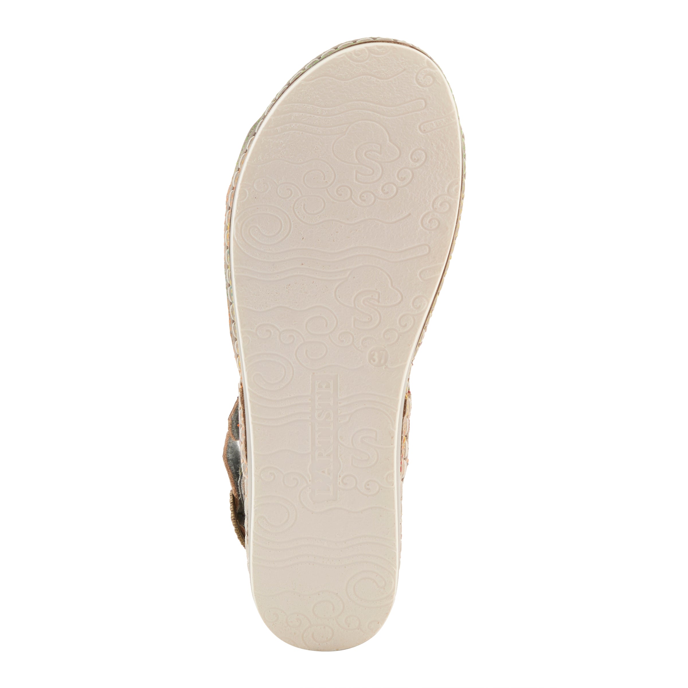 L'Artiste L'ARTISTE OFFTRAK SANDALS sandal in orange multi with handcrafted leather design