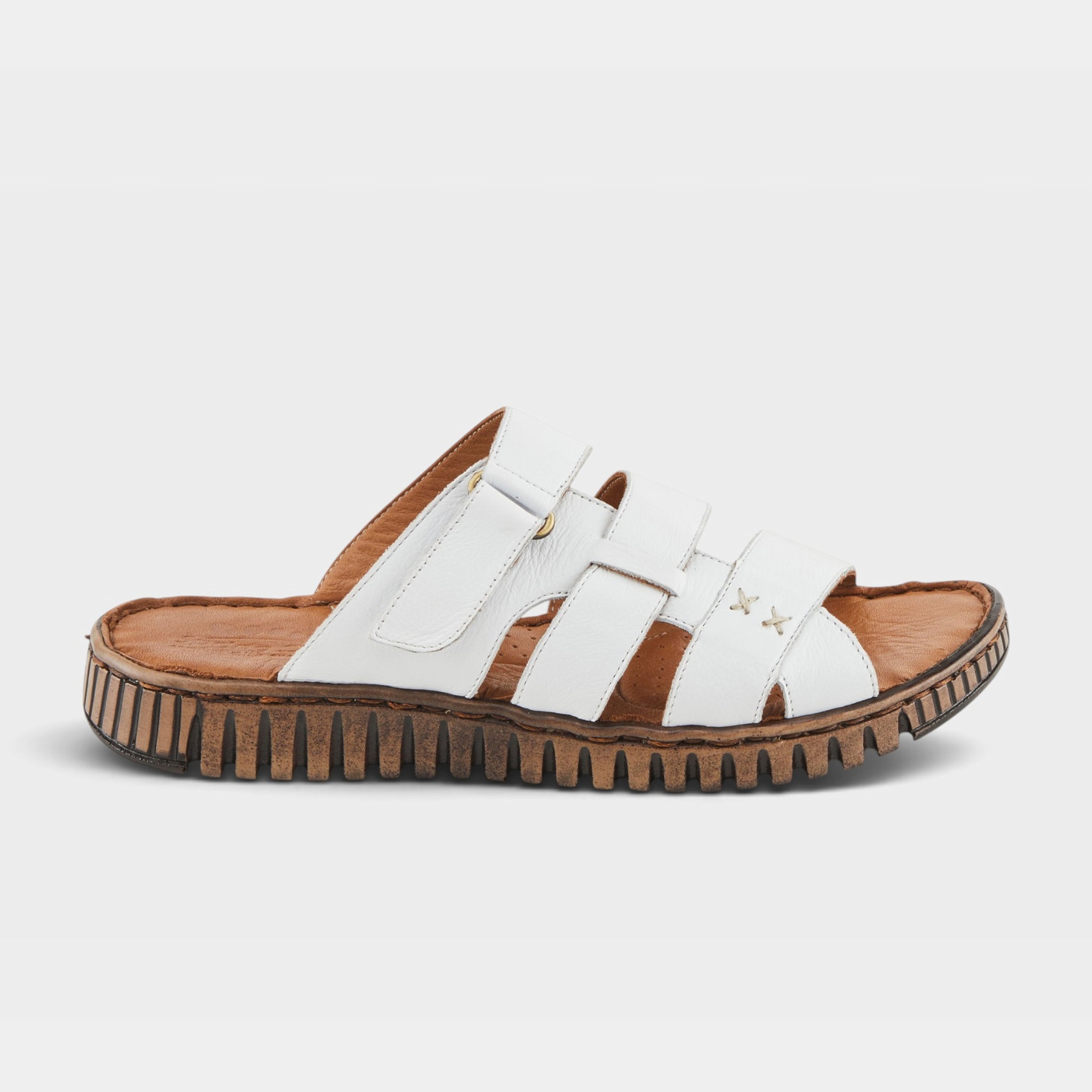 Spring Step Olly White Slide Sandal