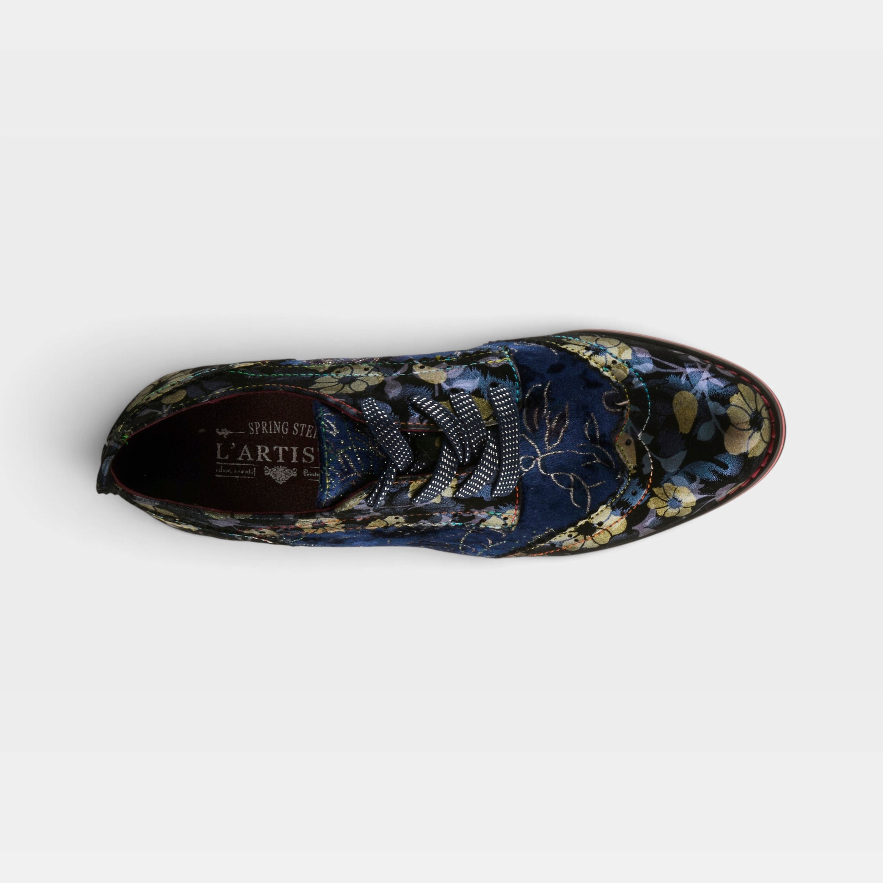 L'Artiste Oneofakind shoes in Blue Multi, top view