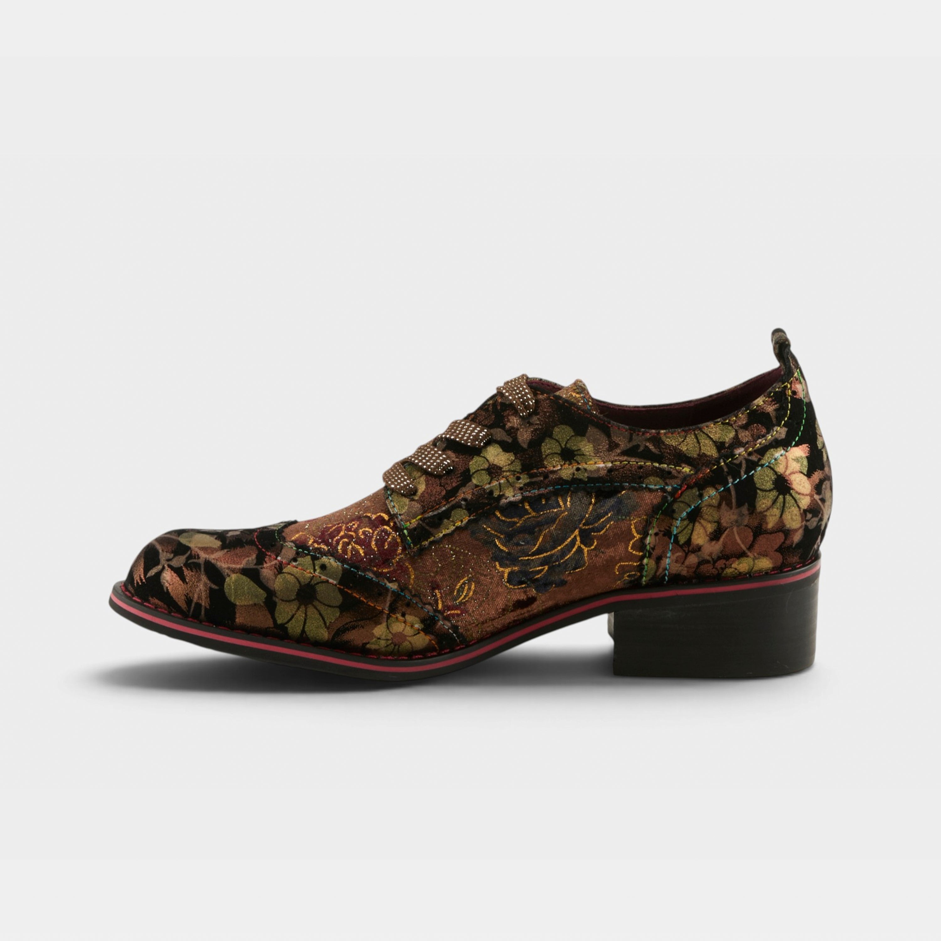 L'Artiste Oneofakind shoes in Brown Multi, side view