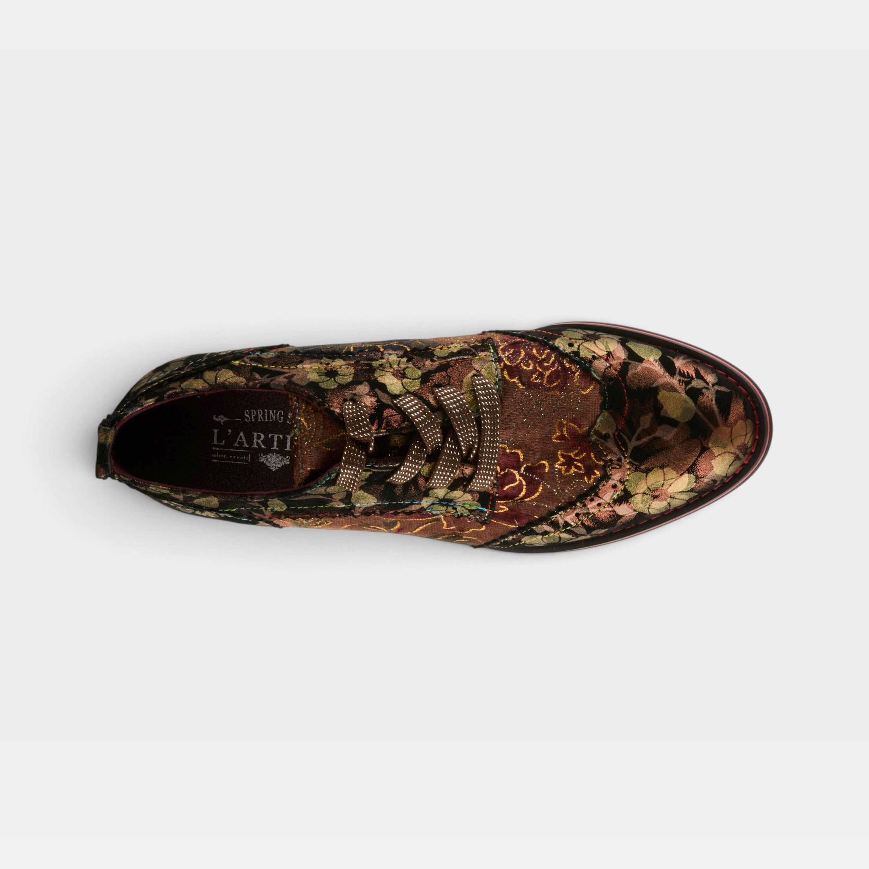 L'Artiste Oneofakind shoes in Brown Multi, top view