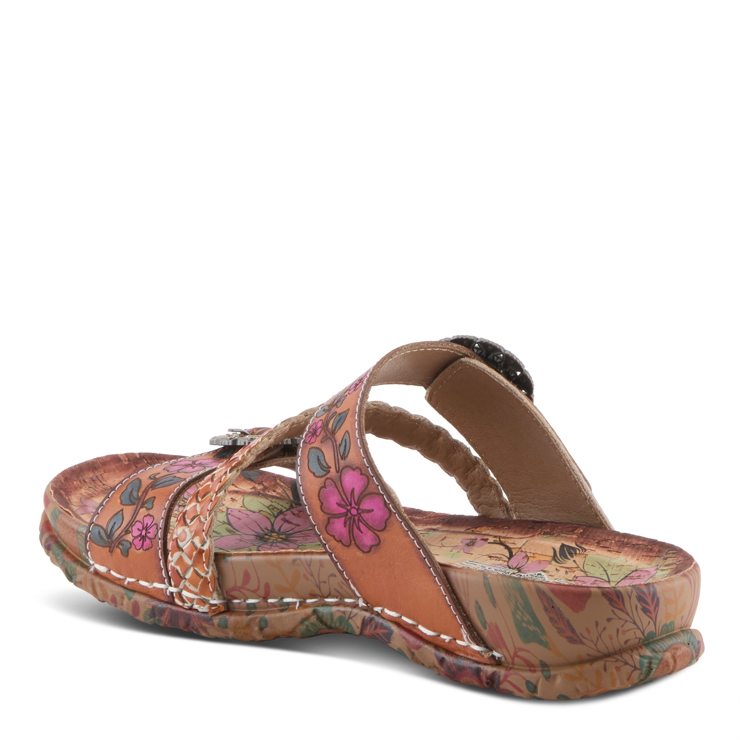 L'Artiste L'ARTISTE ONTHEROAD SANDALS sandal in camel multi with handcrafted leather design
