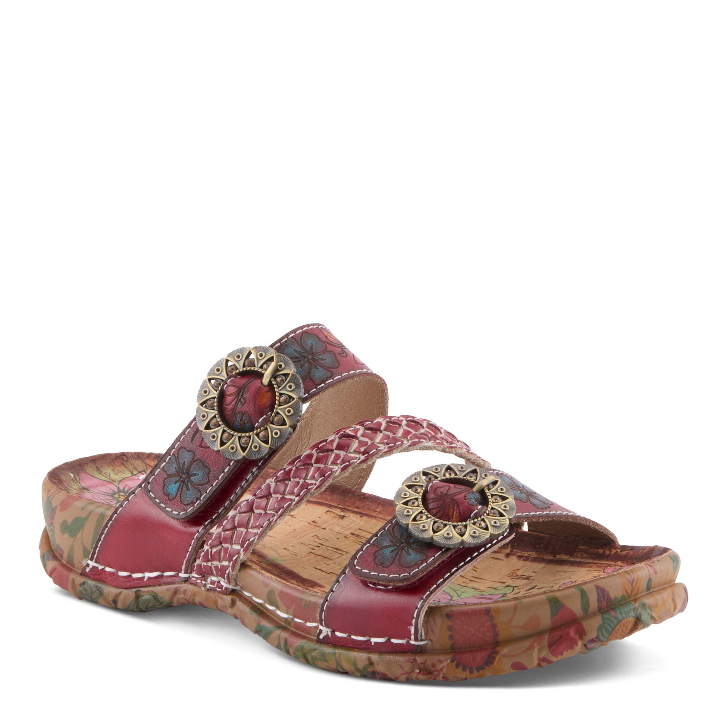 L'Artiste L'ARTISTE ONTHEROAD SANDALS sandal in camel multi with handcrafted leather design