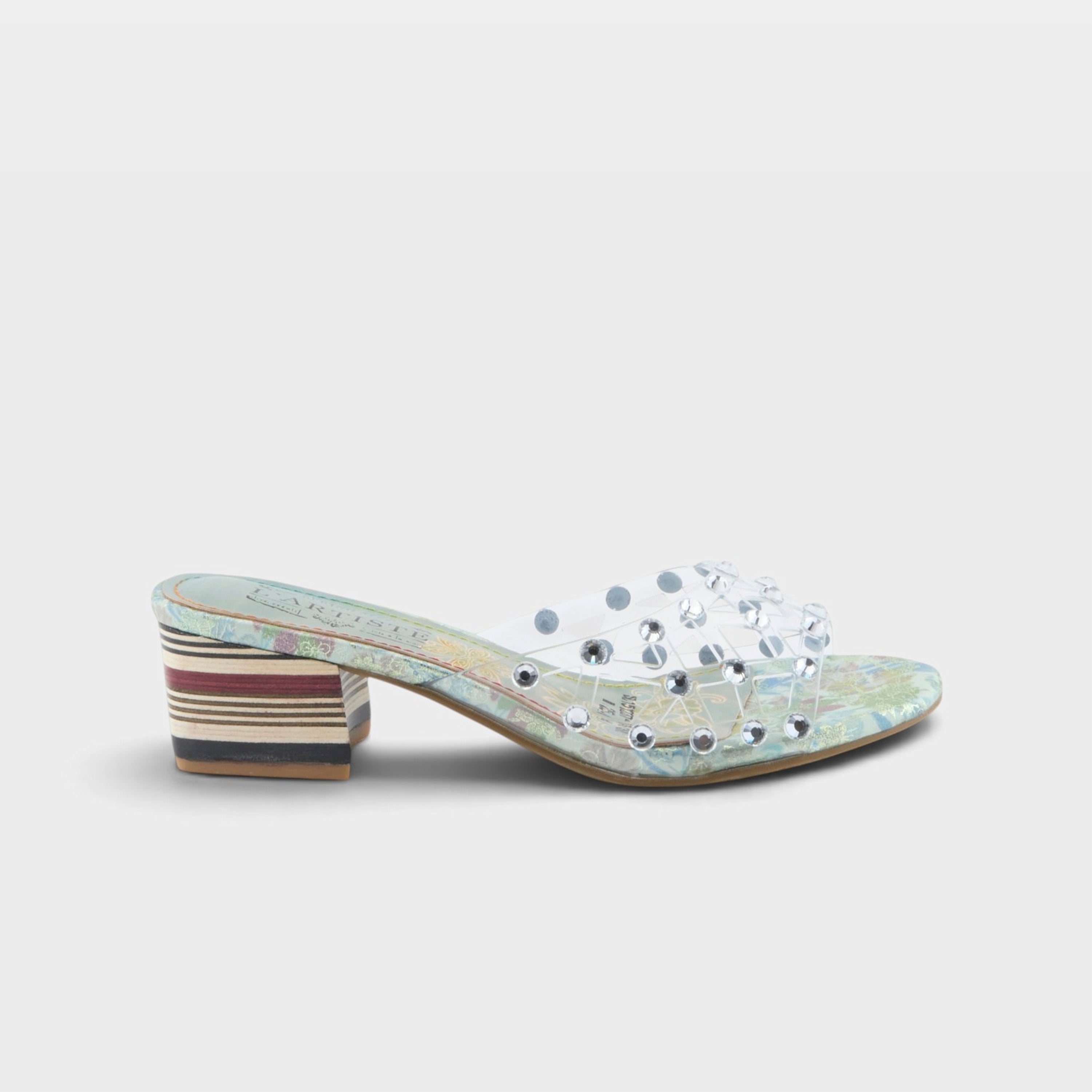 L'Artiste Ontherox sandals in Mint Green Multi, hero view