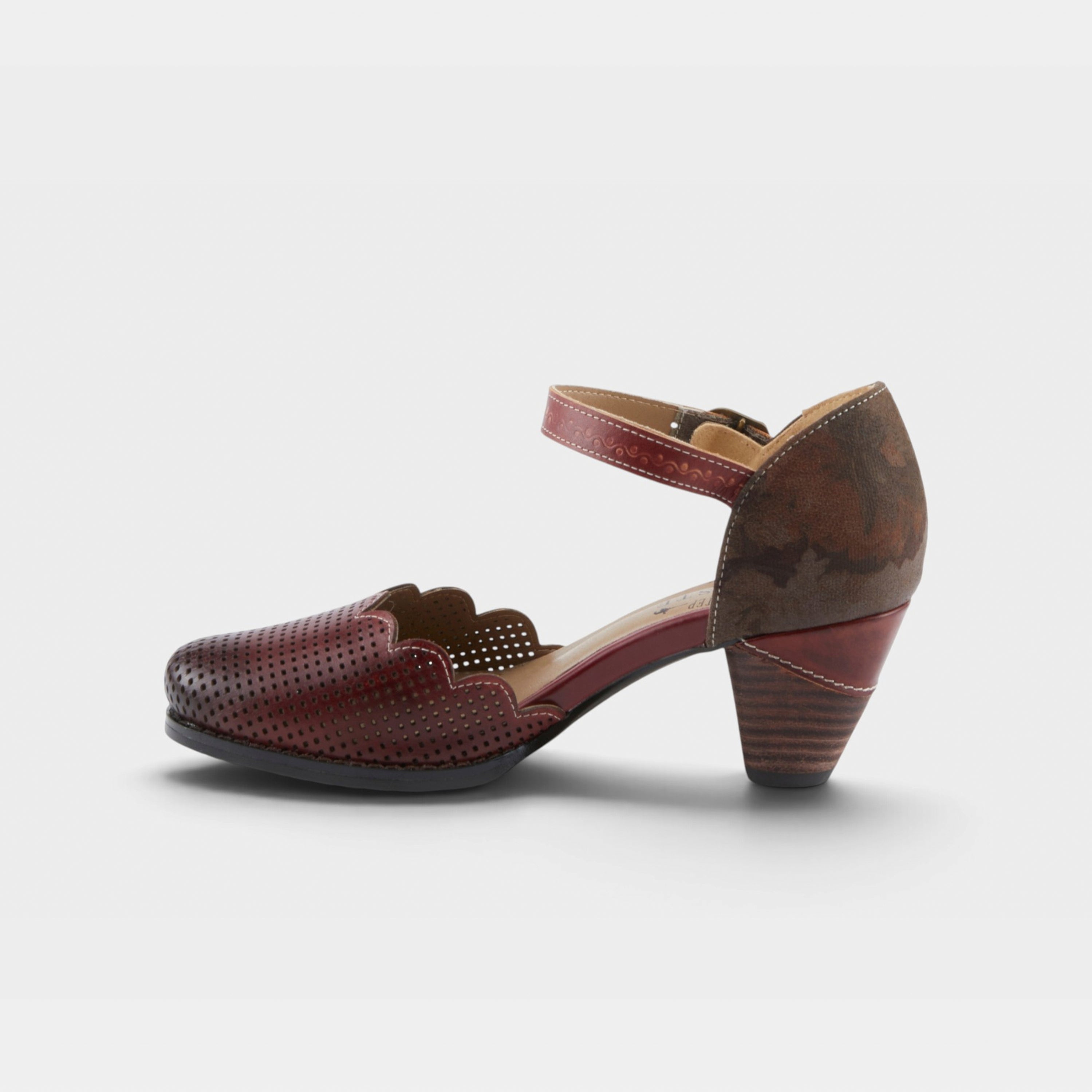 L'Artiste Parchelle Mary Jane shoes in Bordeaux, side view