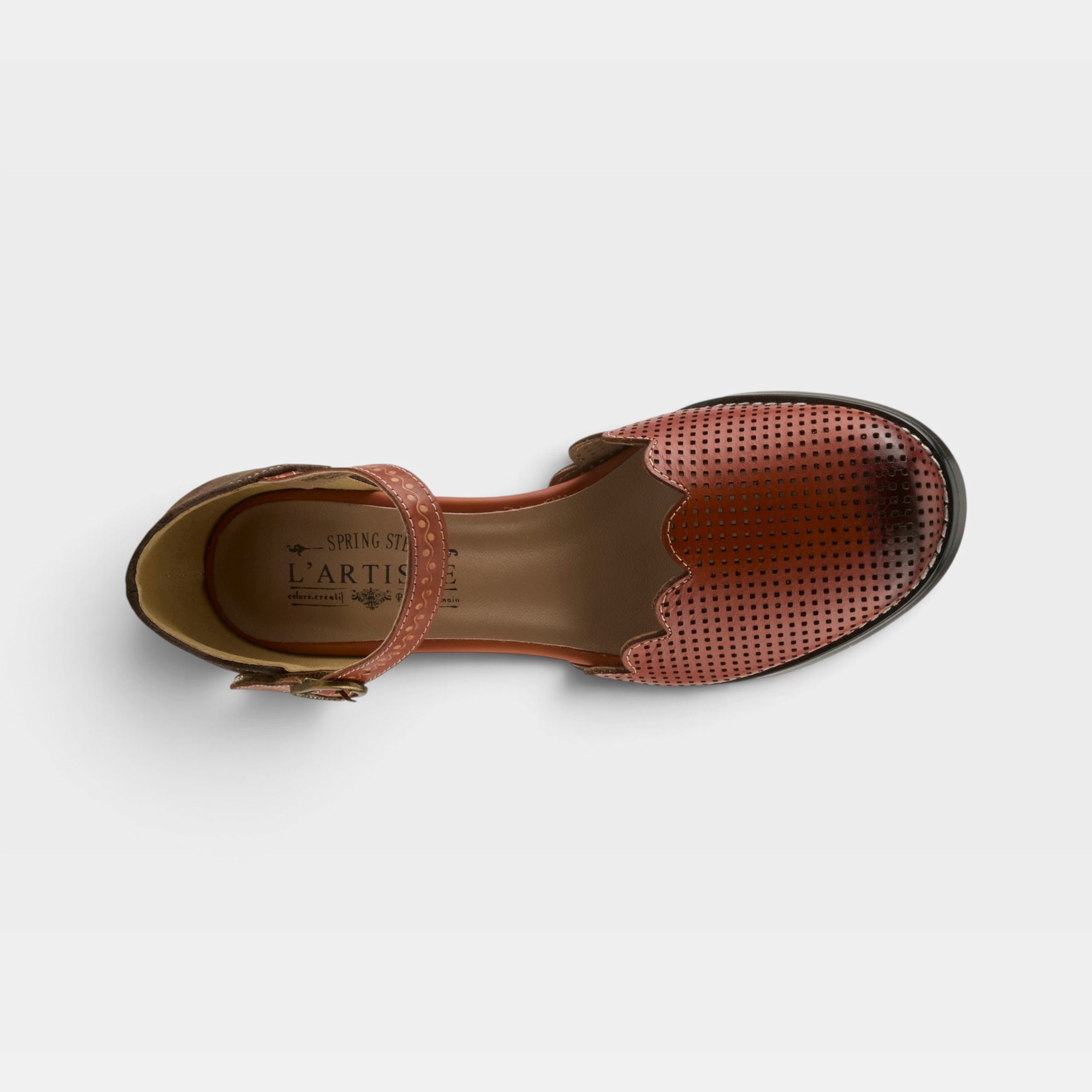 L'Artiste Parchelle Mary Jane shoes in Camel, top view