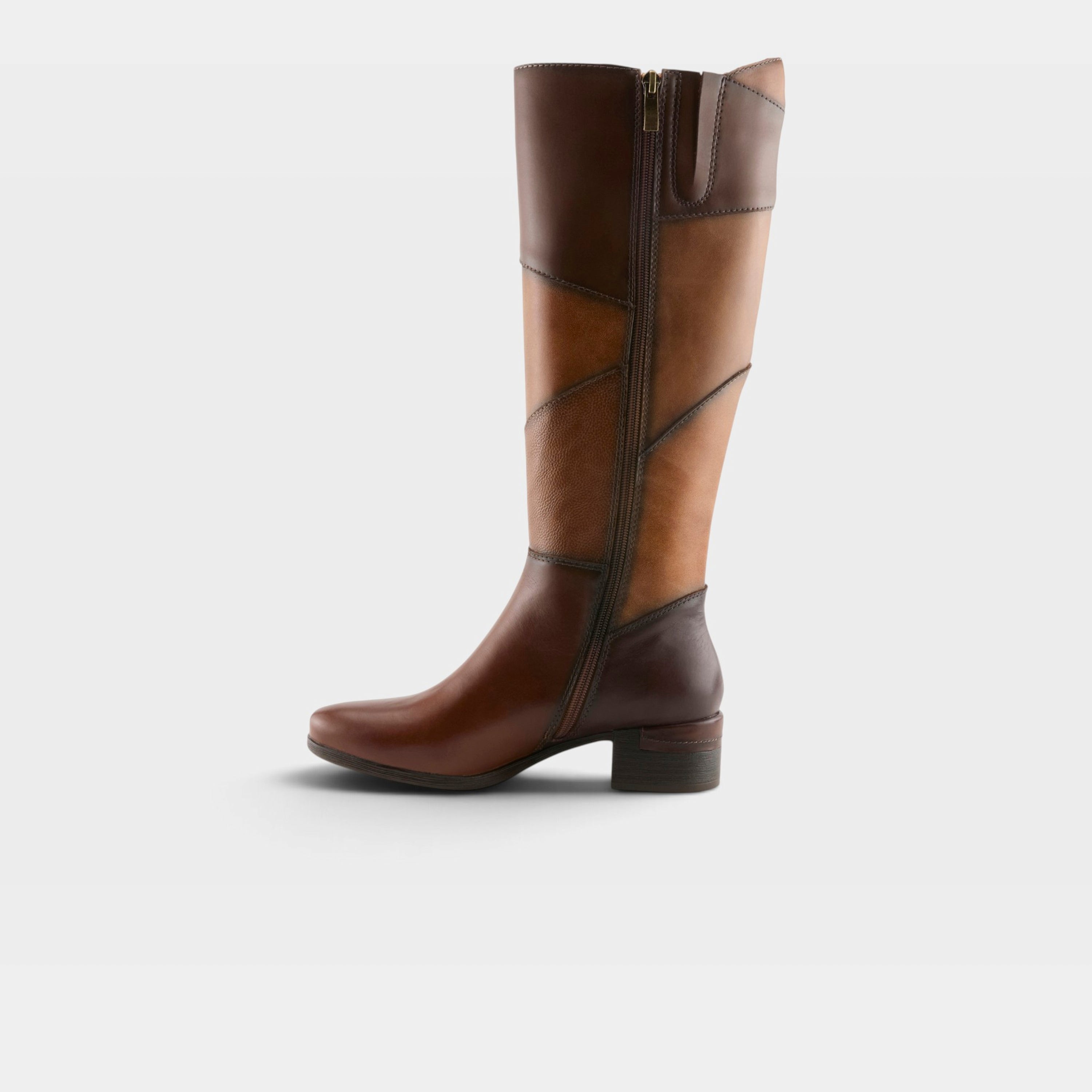 Spring Step Patchwork Brown Multi Casual Boot