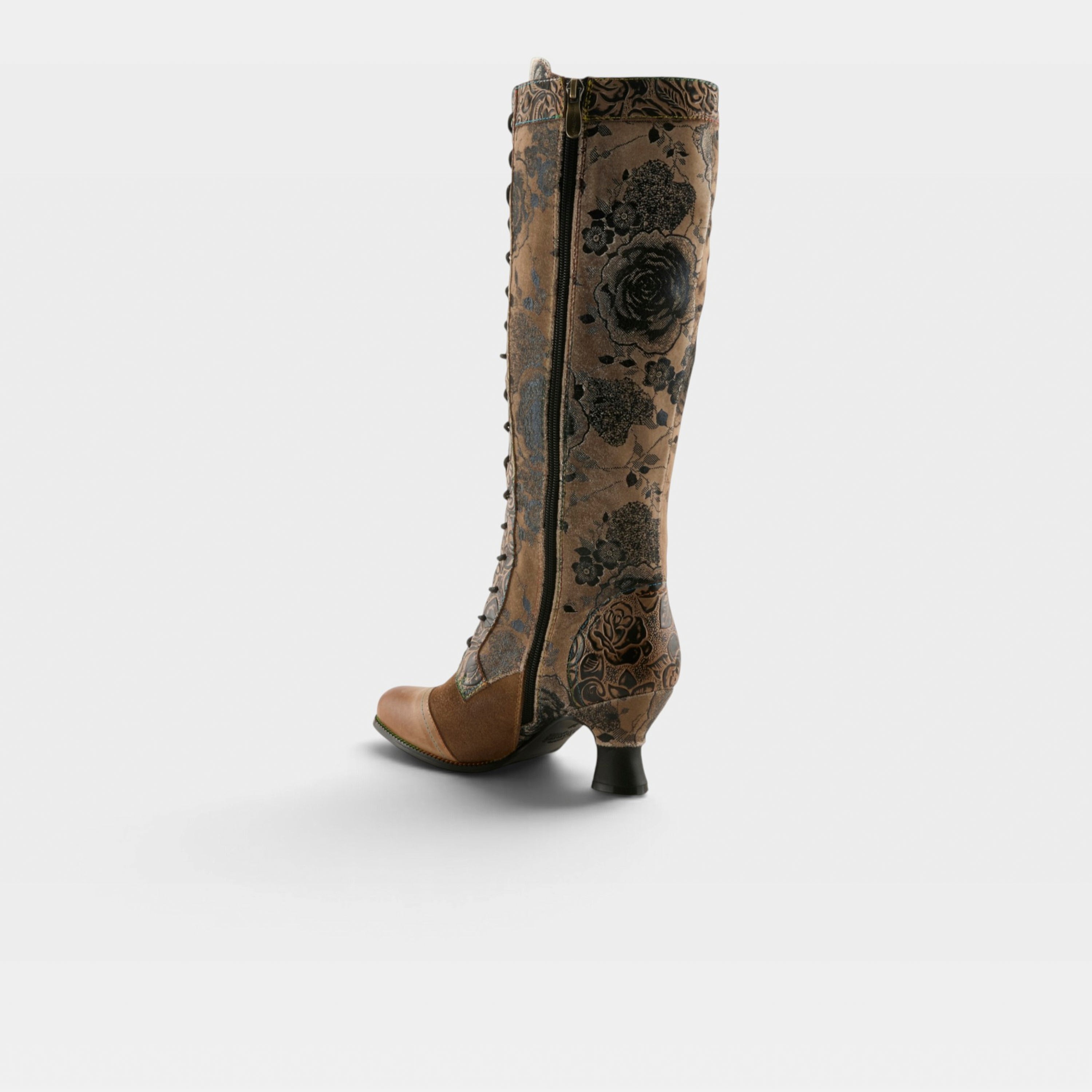 L'Artiste Peonyheaven-Viv boots in Beige Multi, alternate angle view