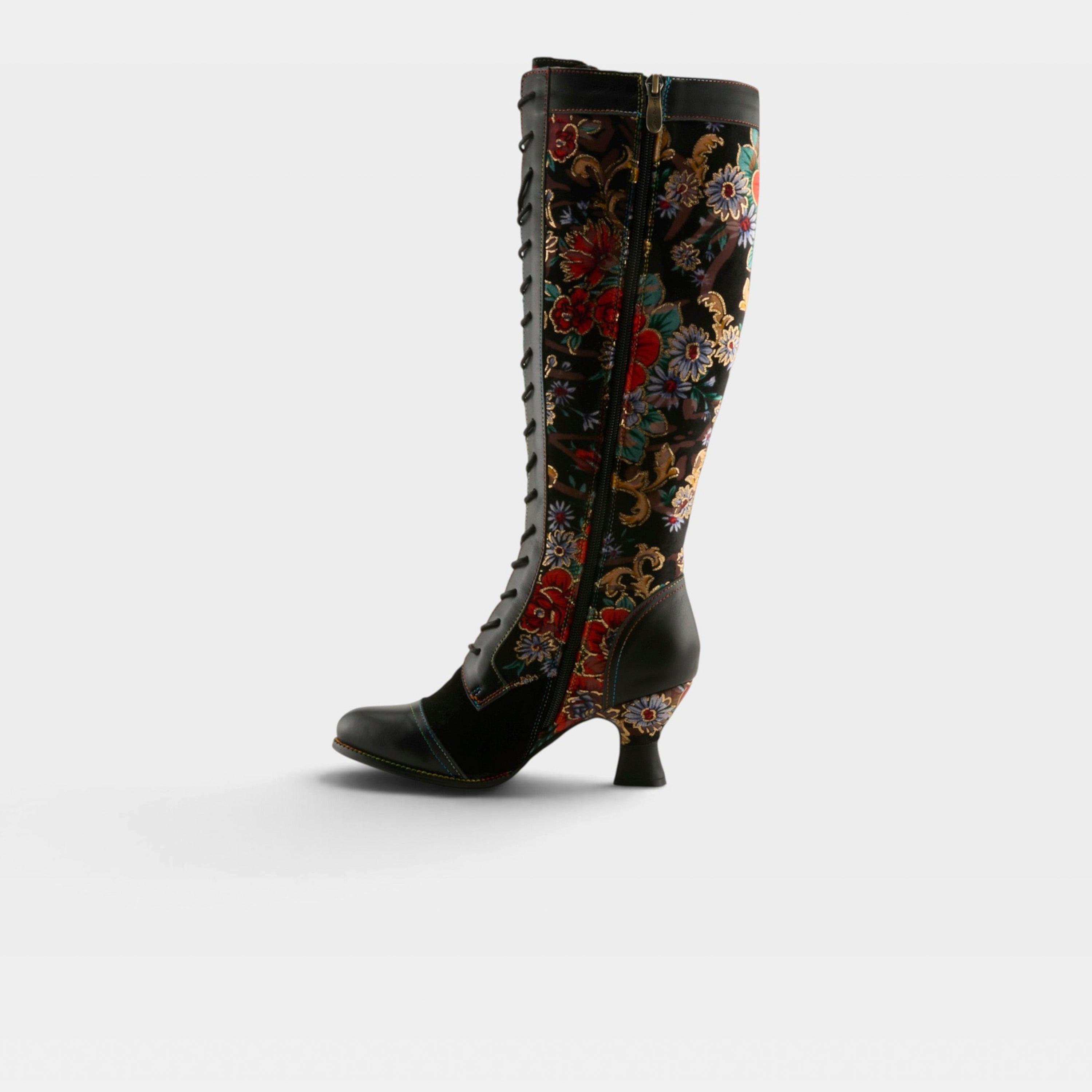 L'Artiste Peonyheaven-Viv boots in Black Multi, side view