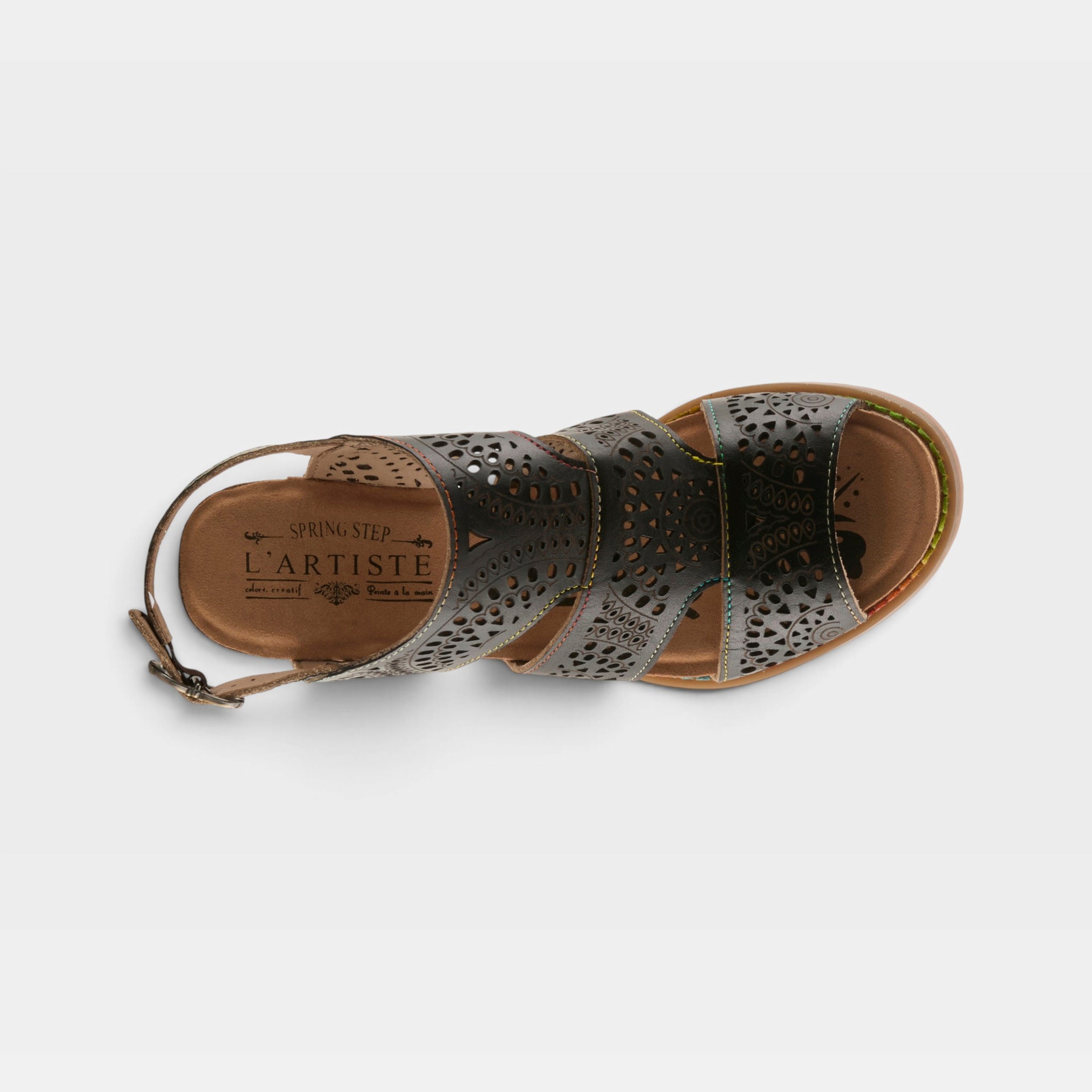 L'Artiste Perfdfection sandals in Black, top view