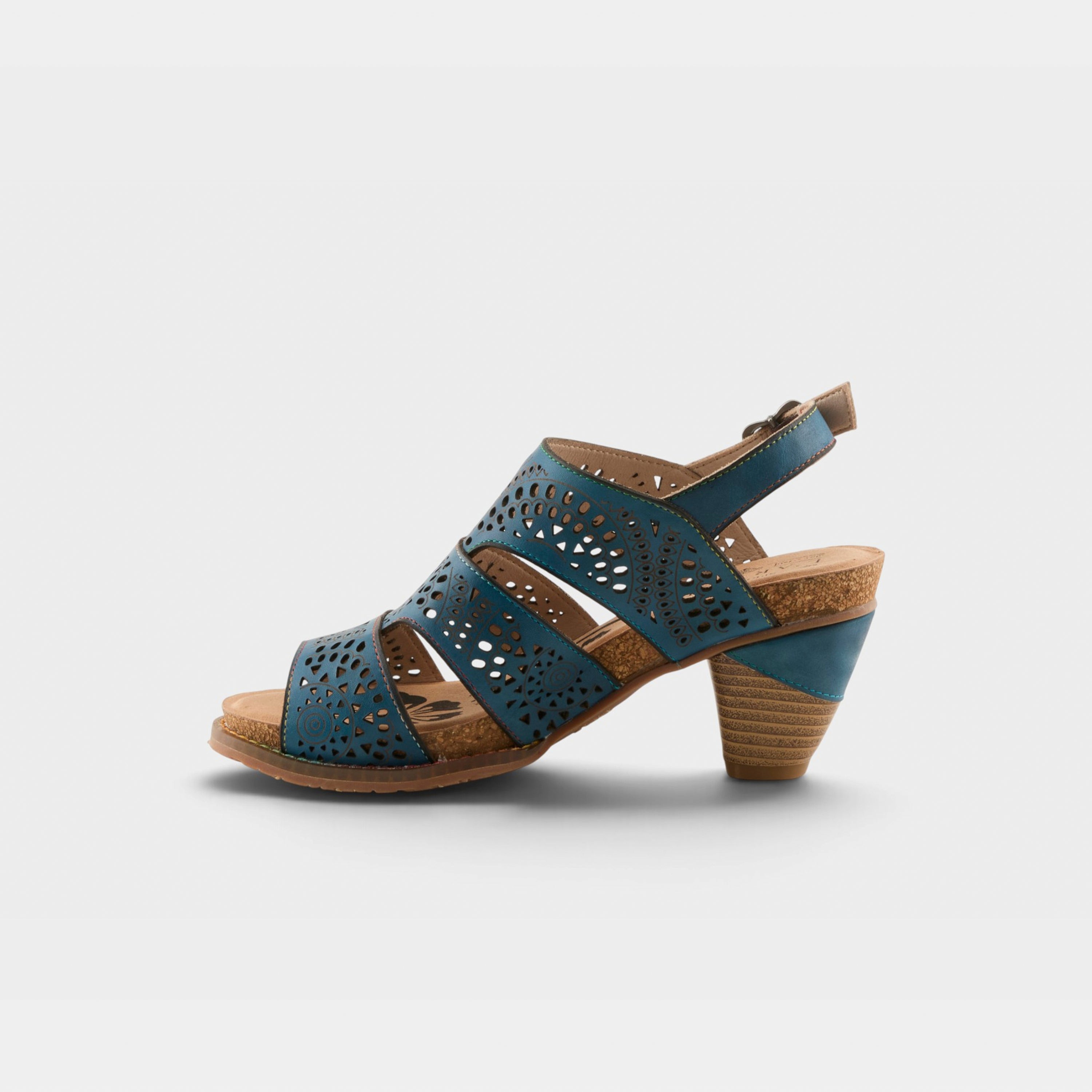 L'Artiste Perfdfection sandals in Blue, side view