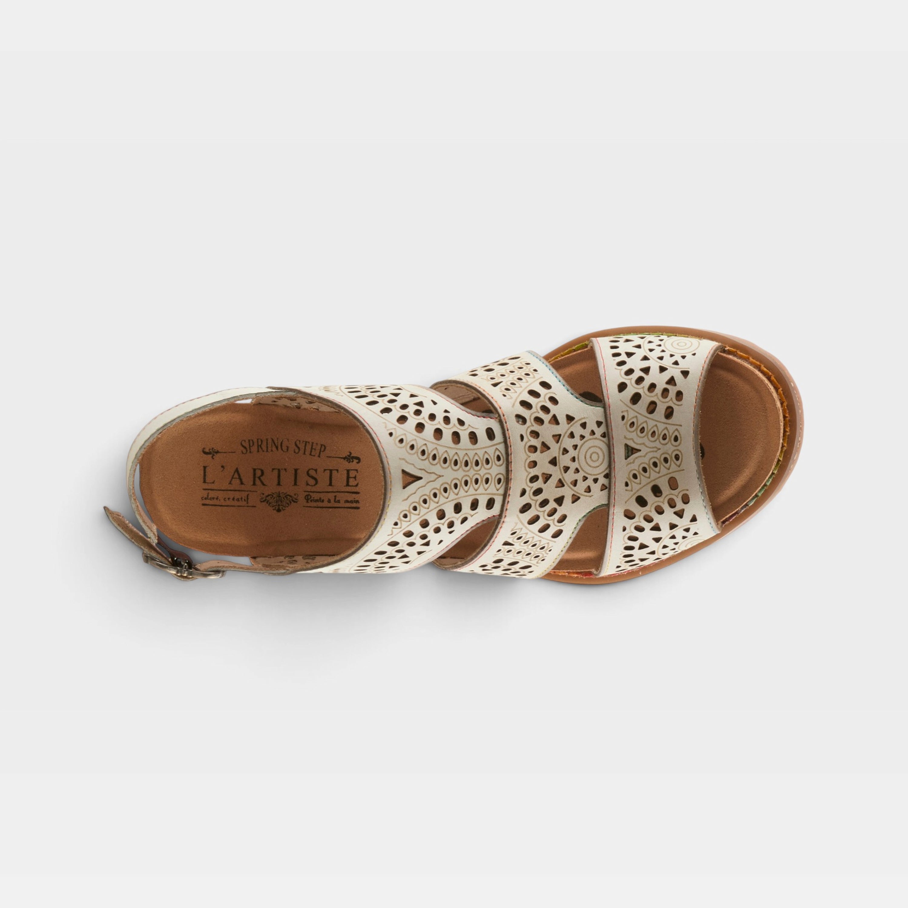 L'Artiste Perfdfection sandals in Bone, top view