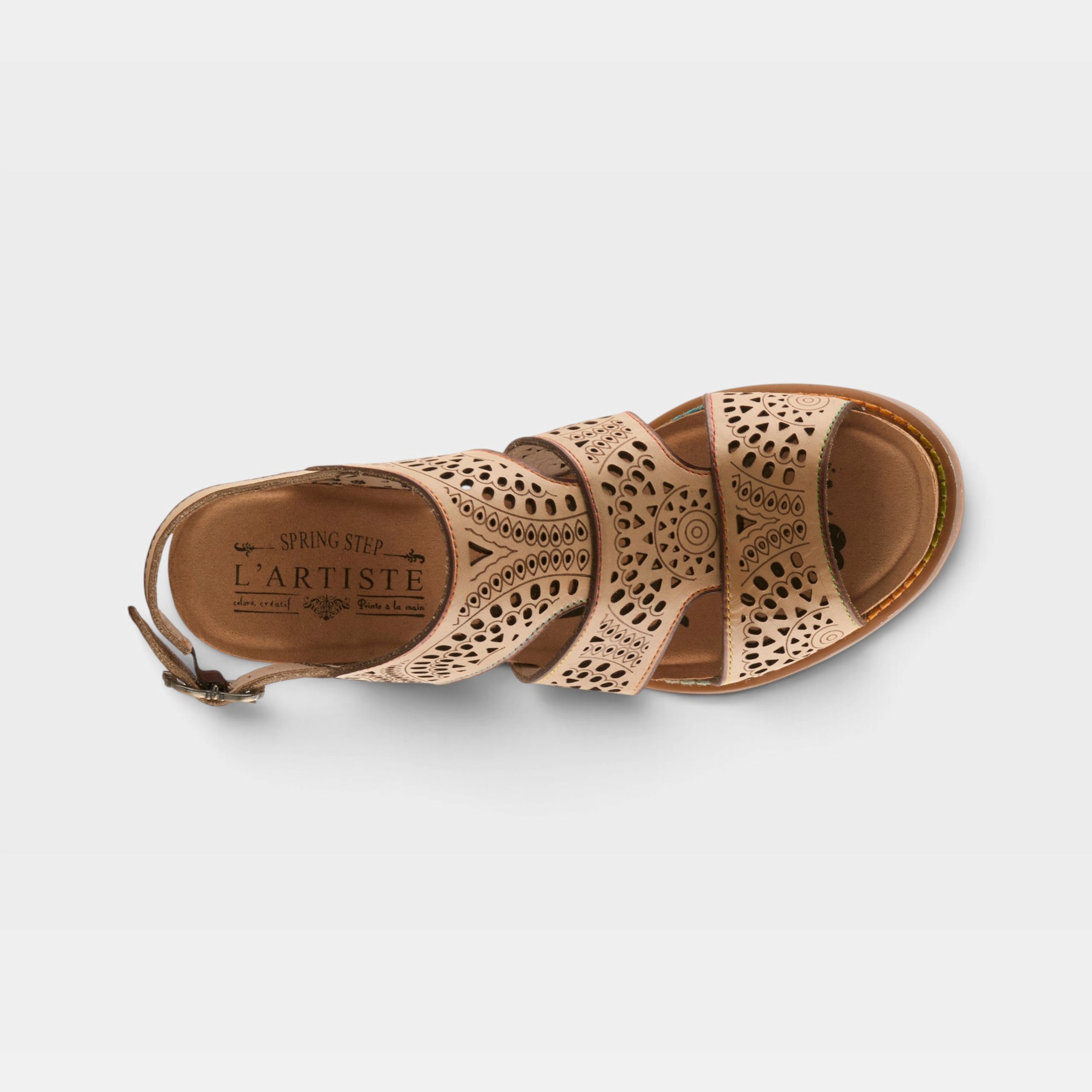 L'Artiste Perfdfection sandals in Light Tan, top view