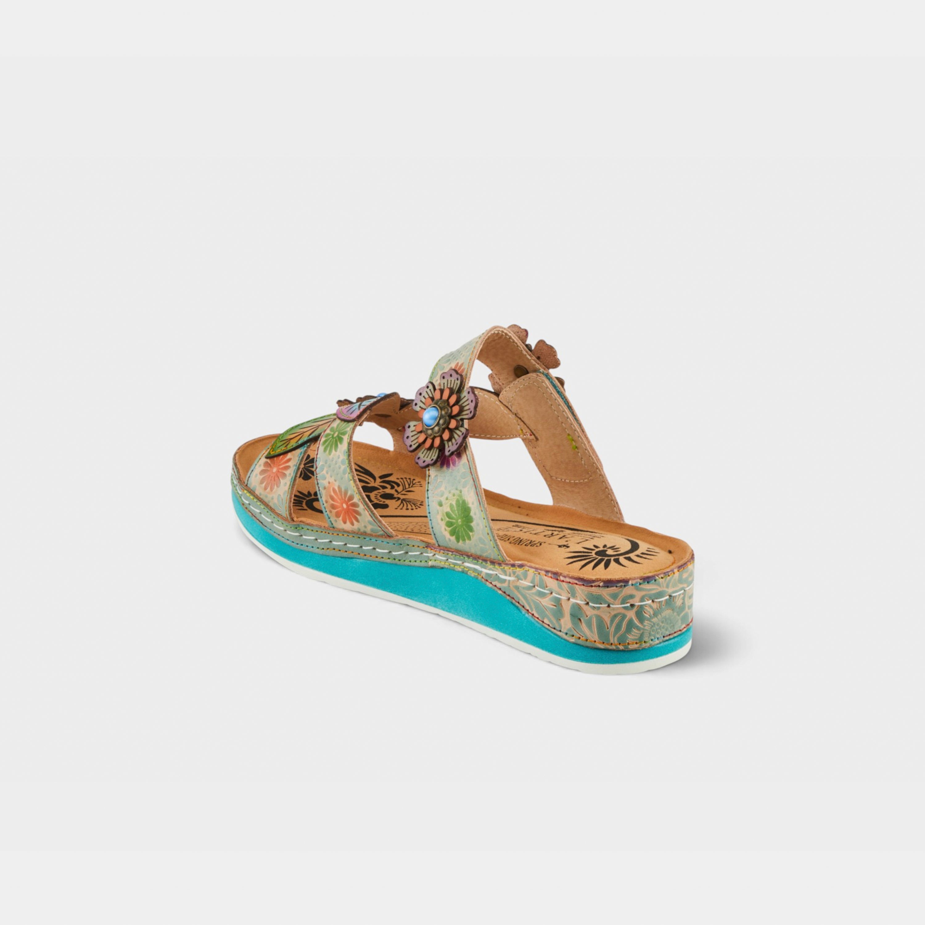 L'Artiste Pillow-Soft sandals in Mint Green Multi, alternate angle view