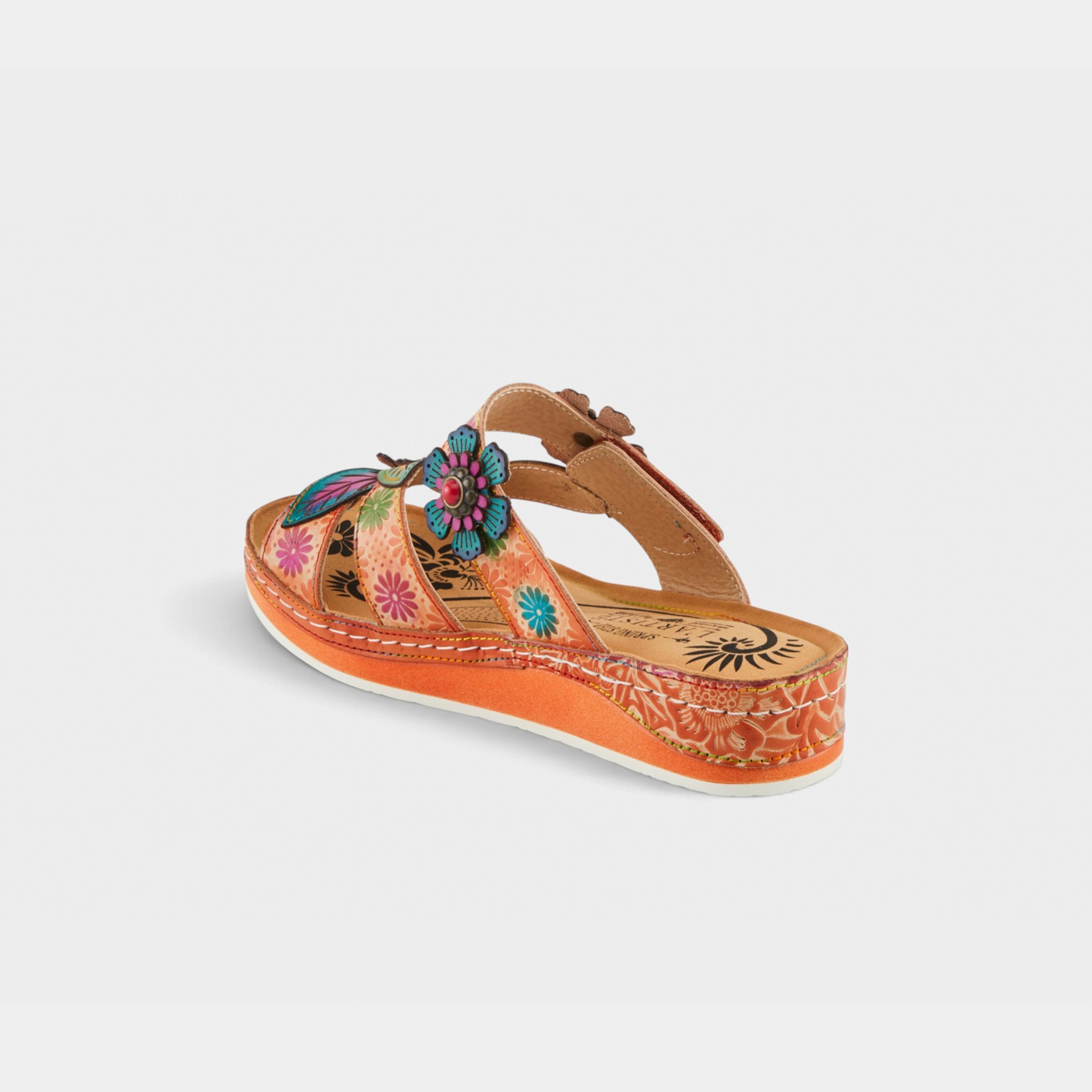 L'Artiste Pillow-Soft sandals in Peach Multi, alternate angle view