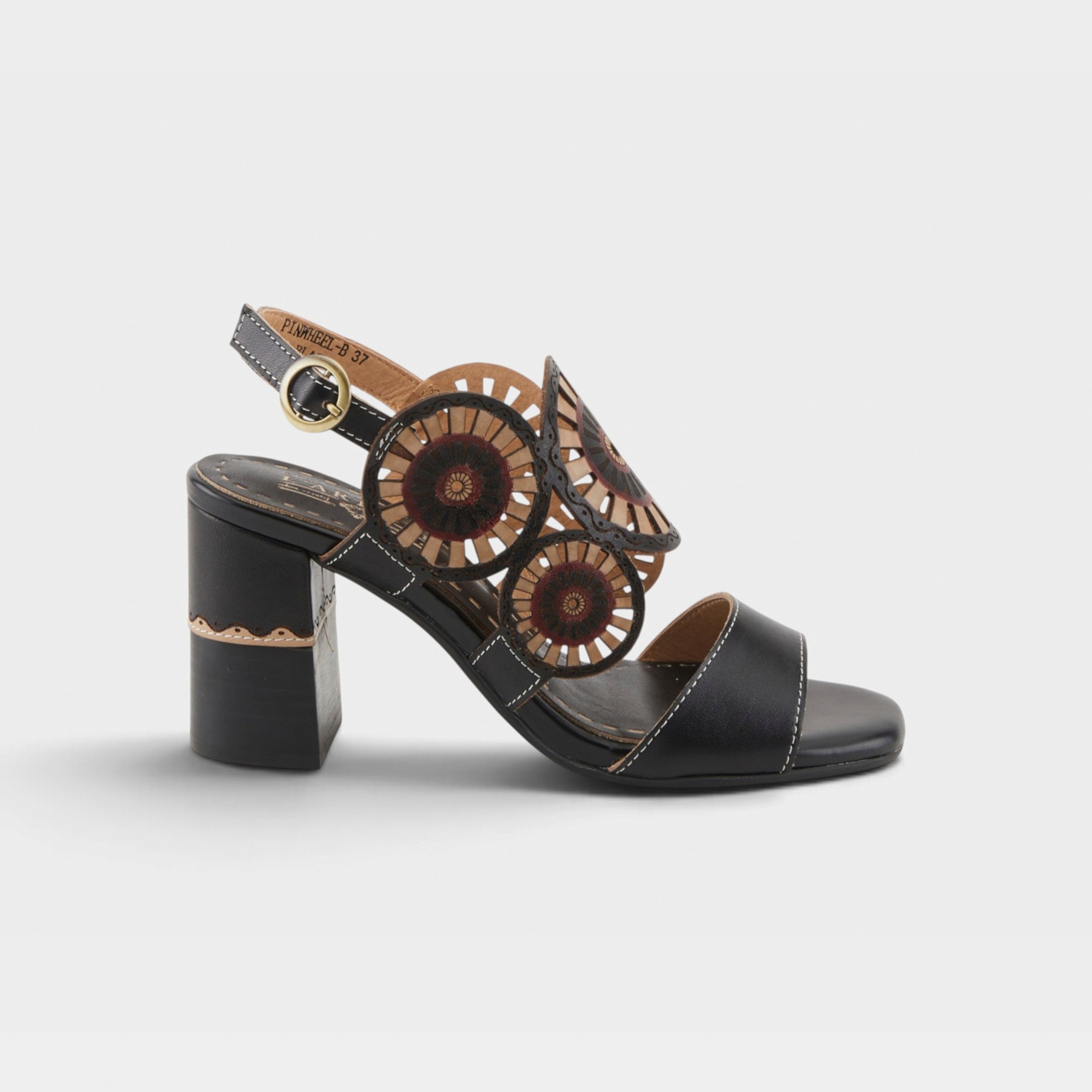 L'Artiste Pinwheel sandals in Black, hero view