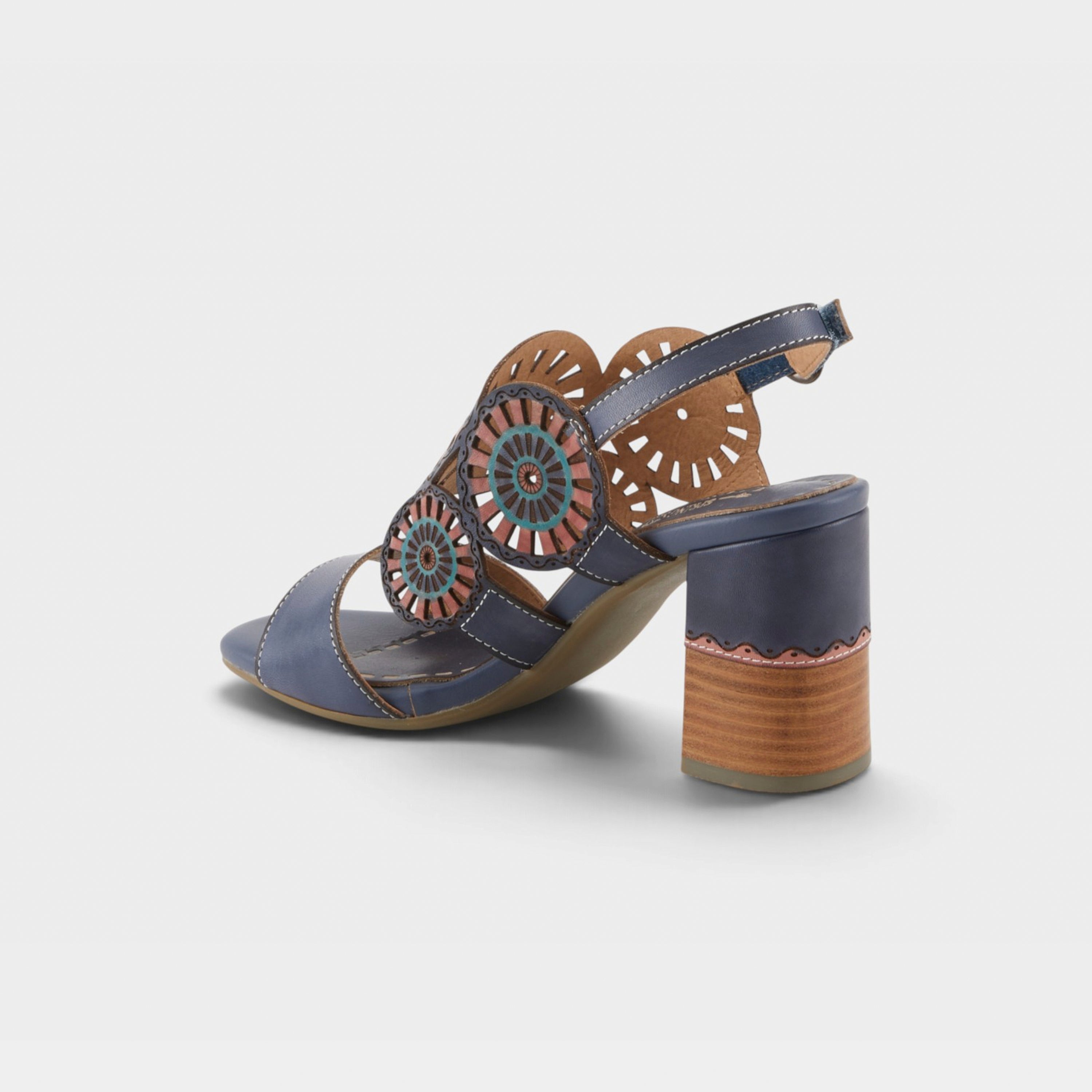 L'Artiste Pinwheel sandals in Blue, alternate angle view