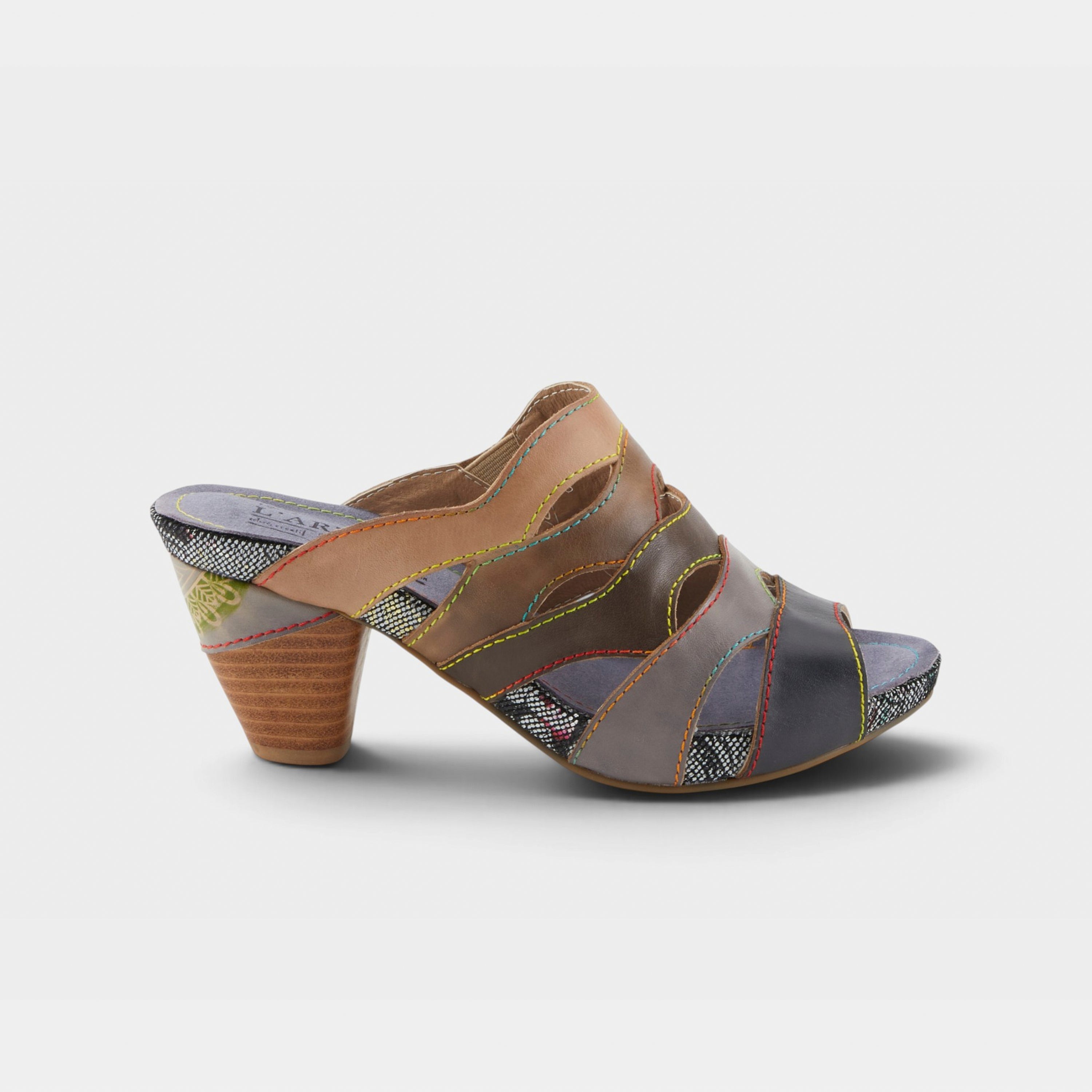 L'Artiste Pita sandals in Black Multi, hero view
