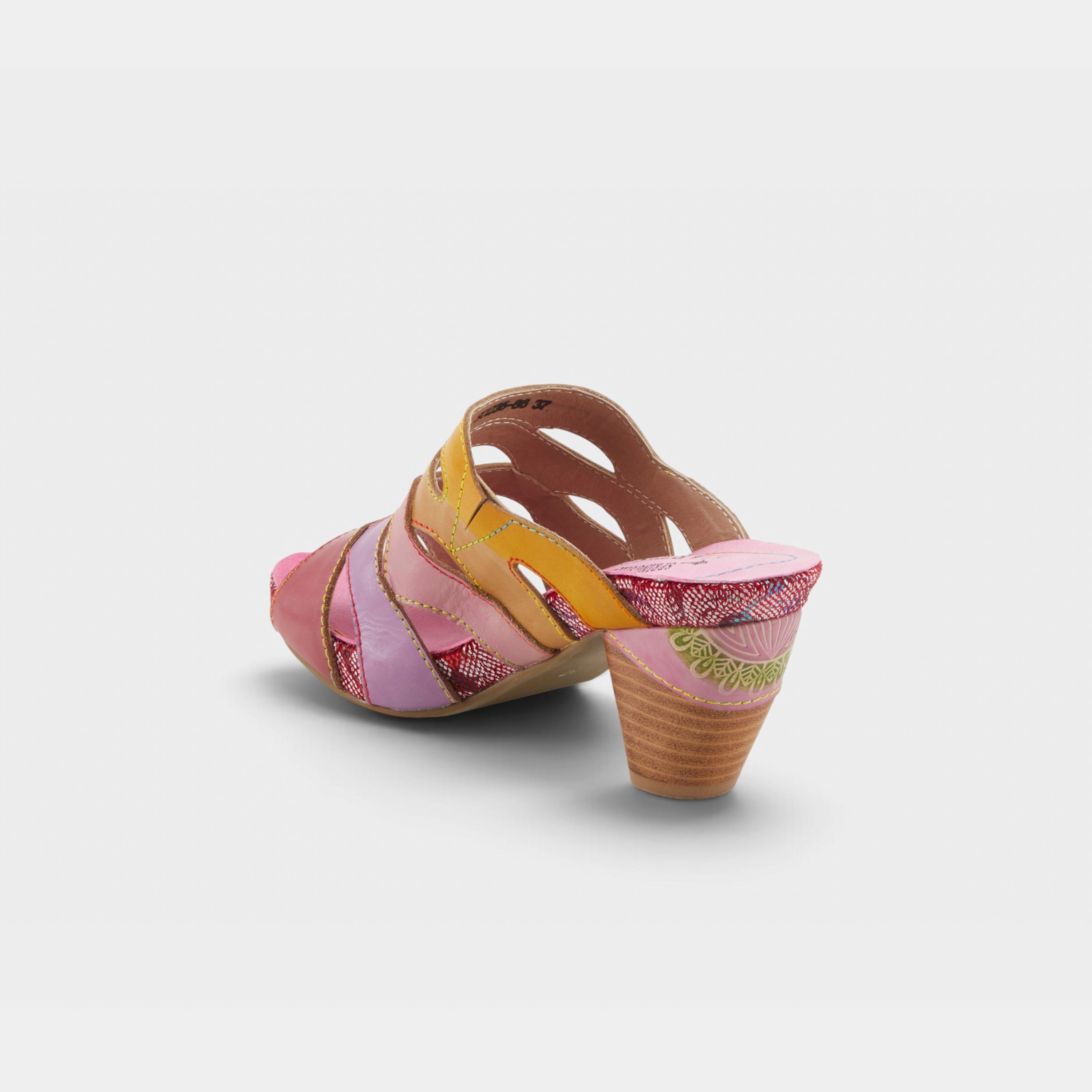 L'Artiste Pita sandals in Pink Multi, alternate angle view